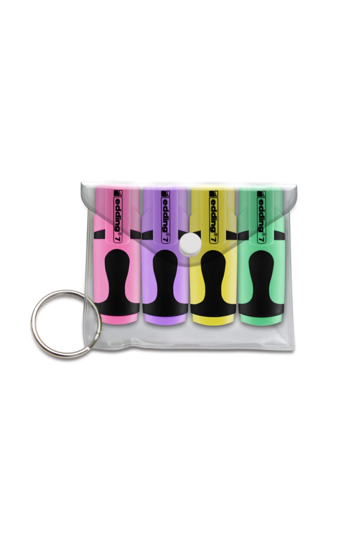 Edding Ed7 Mini Fosforlu Kalem (işaret Kalemi) 1-3mm Pastel 4 Renk Karışık Set