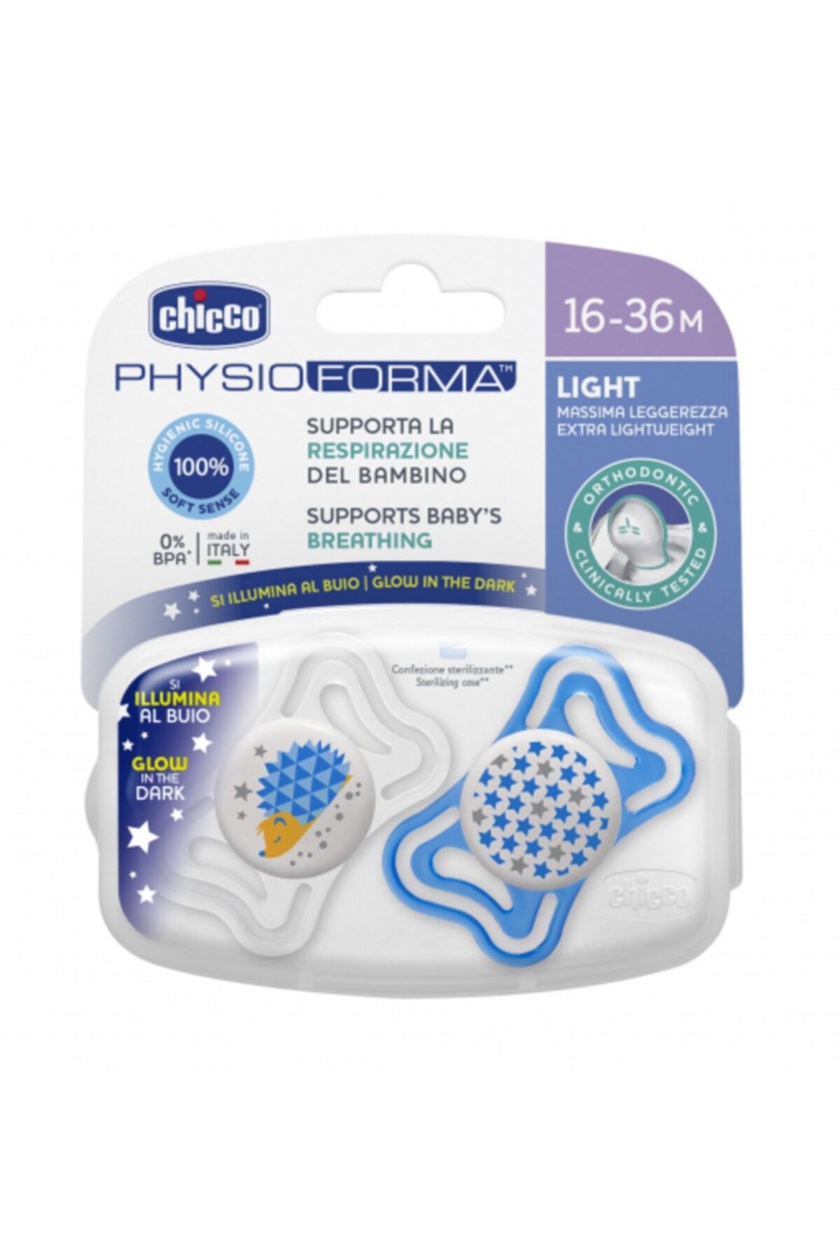 Chicco Emzik Silikon 16 - 36 Ay Physio Light Gece Parlayan 2'li