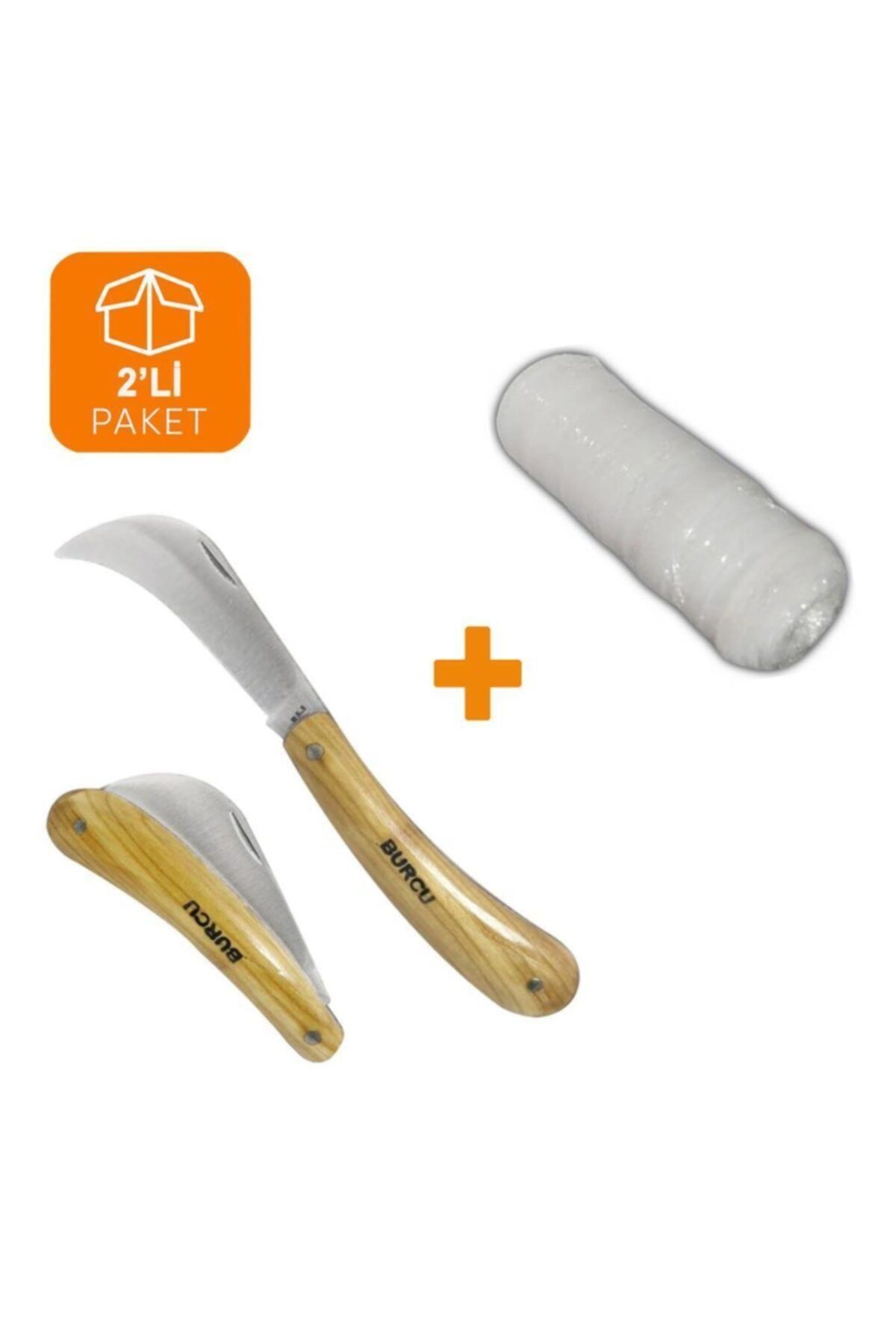 BURCU Aşı Bıçağı Ceviz Aşı Bıçağı 19 Cm + Aşı Bandı (2'li Paket)