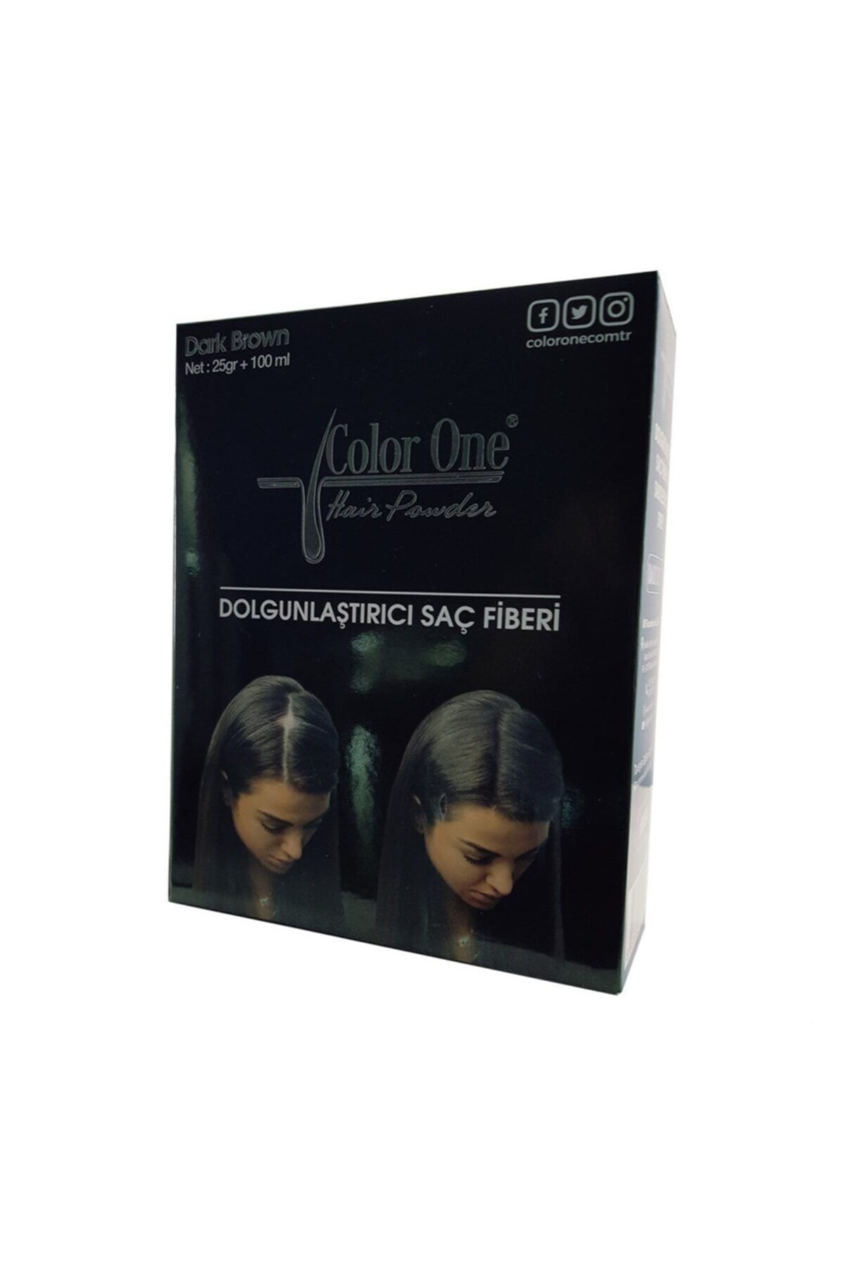 Color One Dolgunlaştırıcı Saç Fiberi Koyu Kahverengi 25 Gr + 100 Ml Sprey Hediye