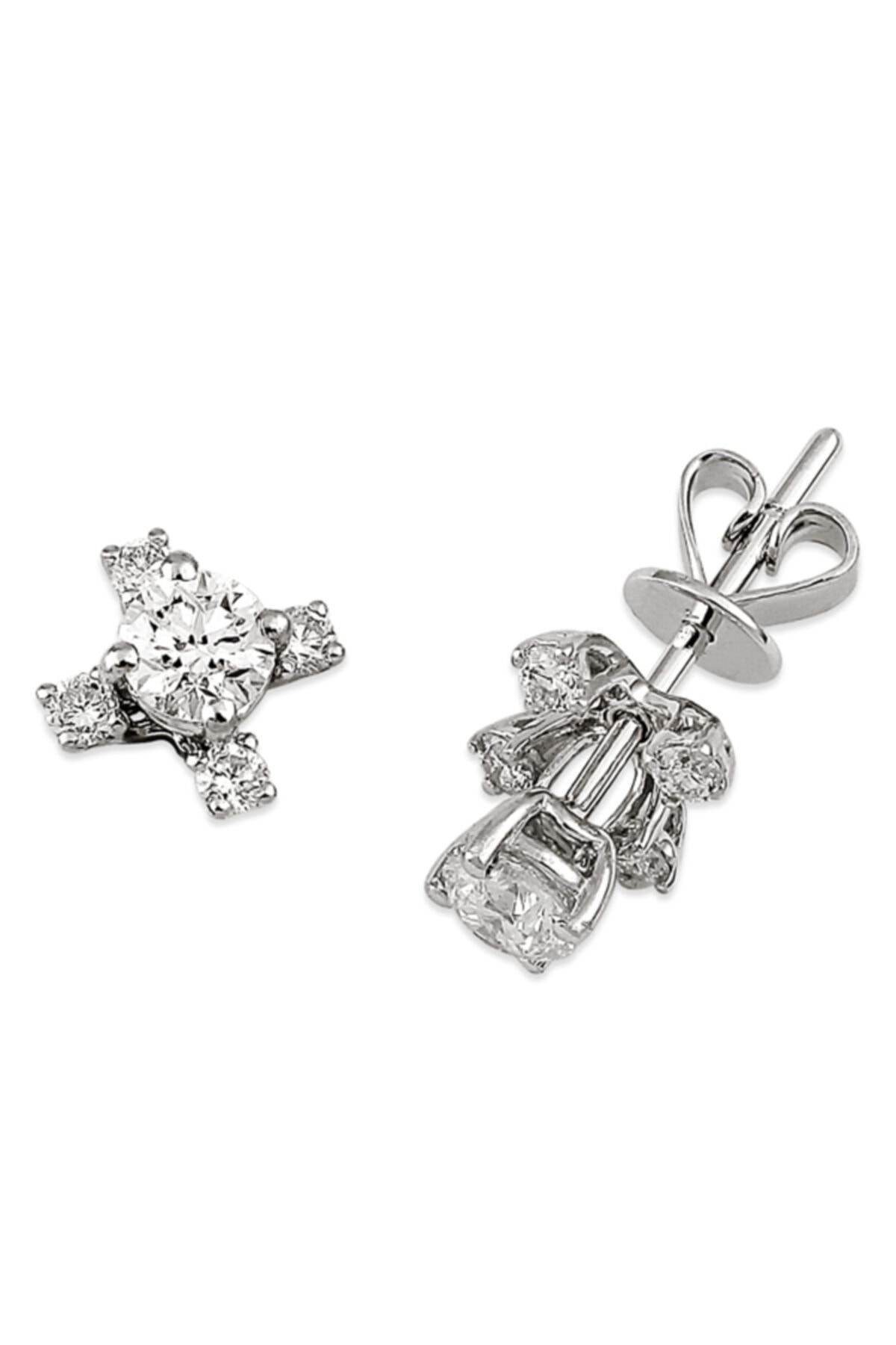 Barok Diamond Pırlanta Tektaş Küpe 0.71ct 18 Ayar