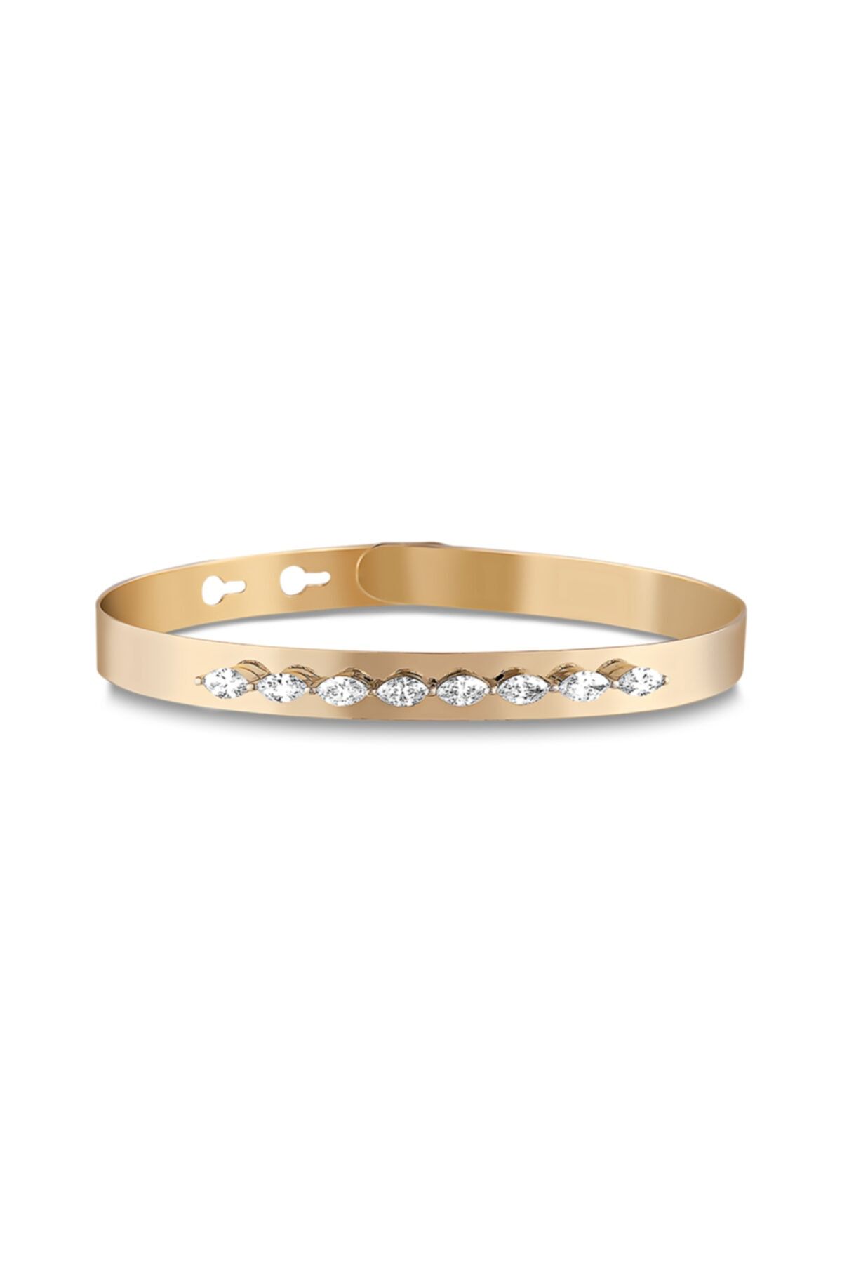 Barok Diamond Markiz Pırlanta Astar Kelepçe 1.30 Ct. E Vs 18k