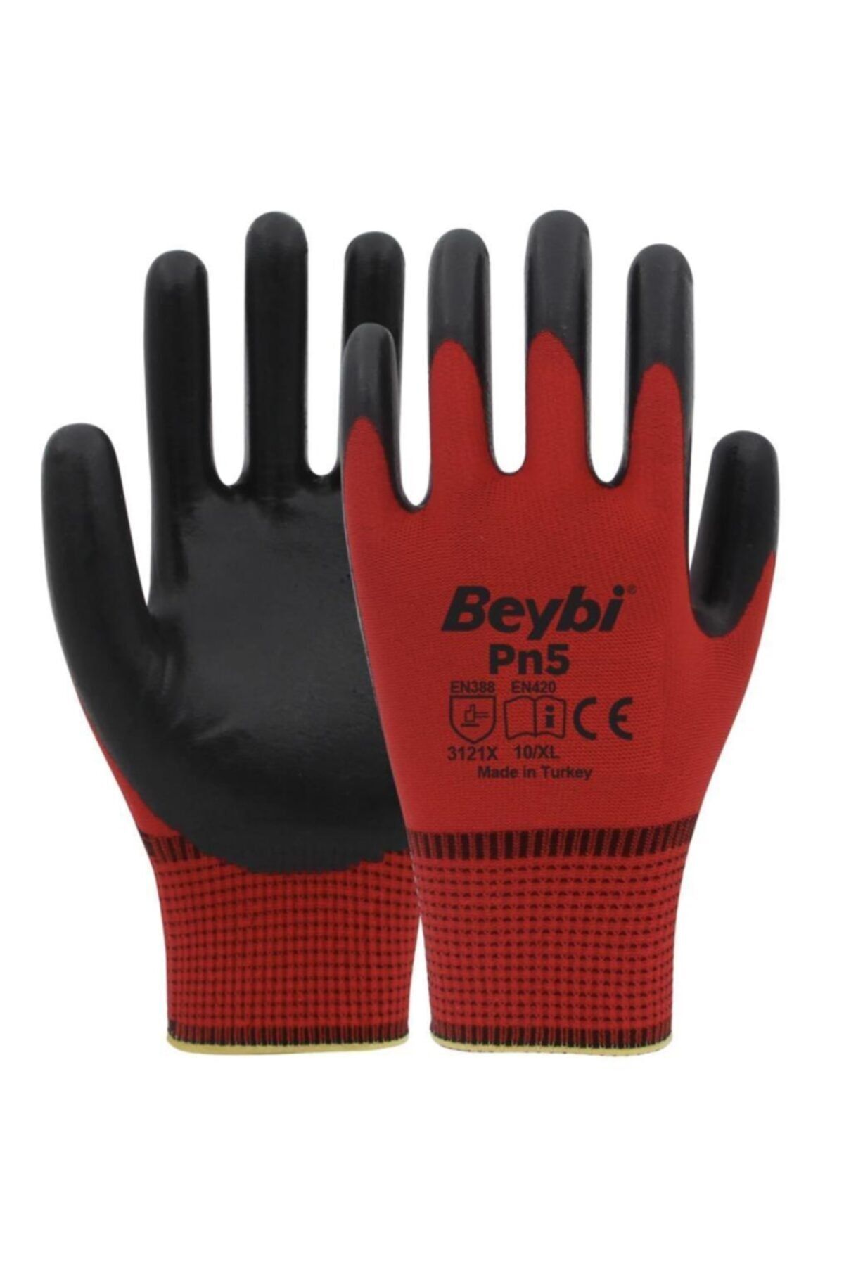 Beybi Pn5 Kırmızı Siyah Nitril Eldiven (60 Çift)