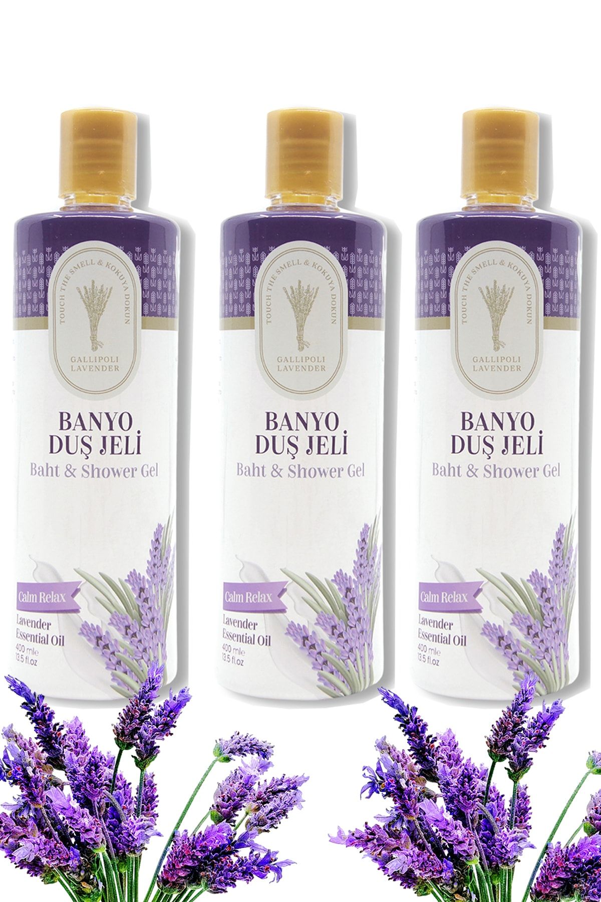 Gallipoli Lavender 3'lü Lavanta Yağlı Banyo Jeli 400 Ml Rahatlatıcı Aroma Therapy Serisi Duş Jeli Lavanta Duş Jeli
