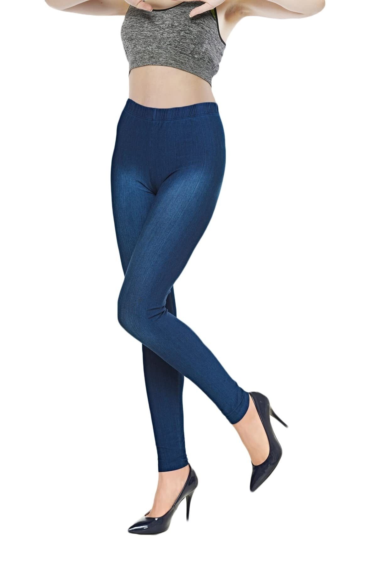 fsm1453 Women's Denim Patterned Lycra Thin Fabric Summer Leggings -4827 -  Trendyol