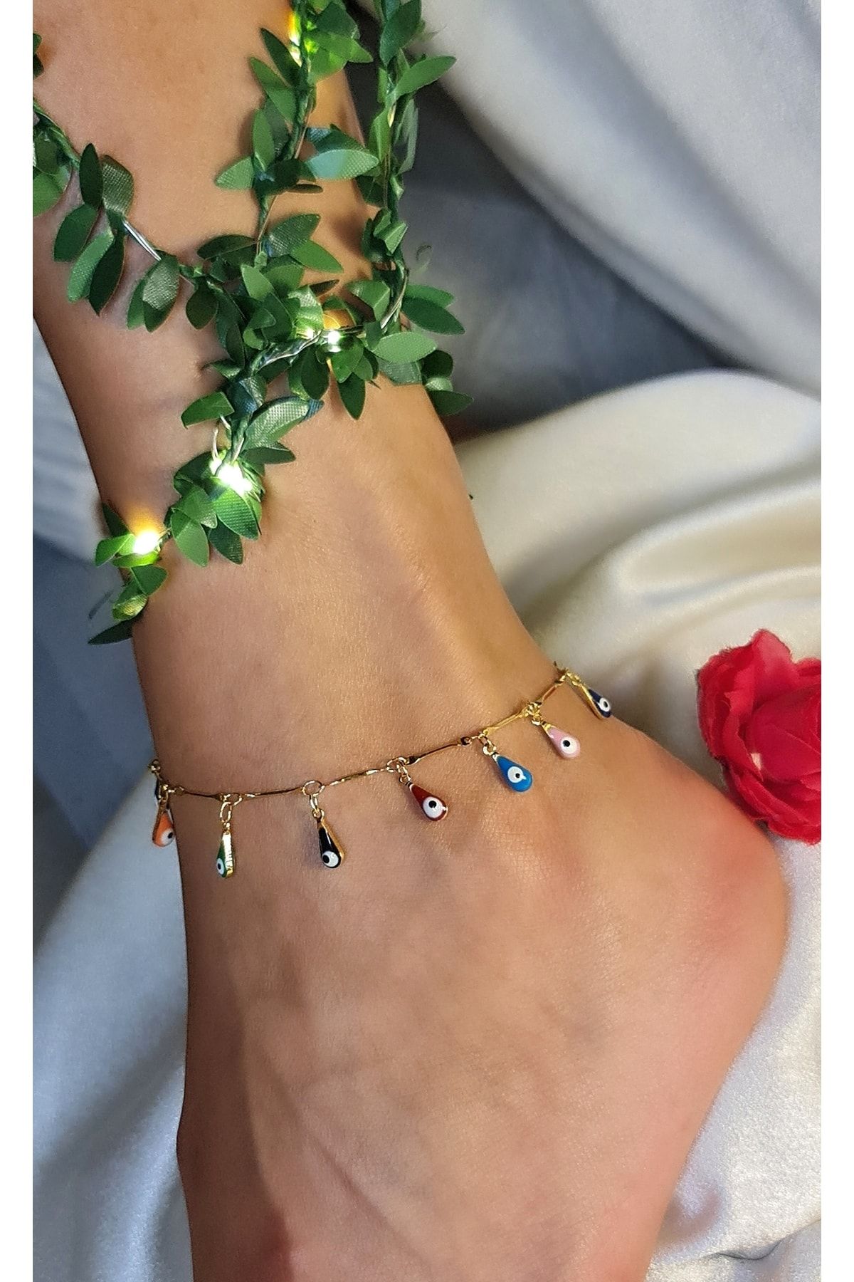 Gold colour anklets best sale