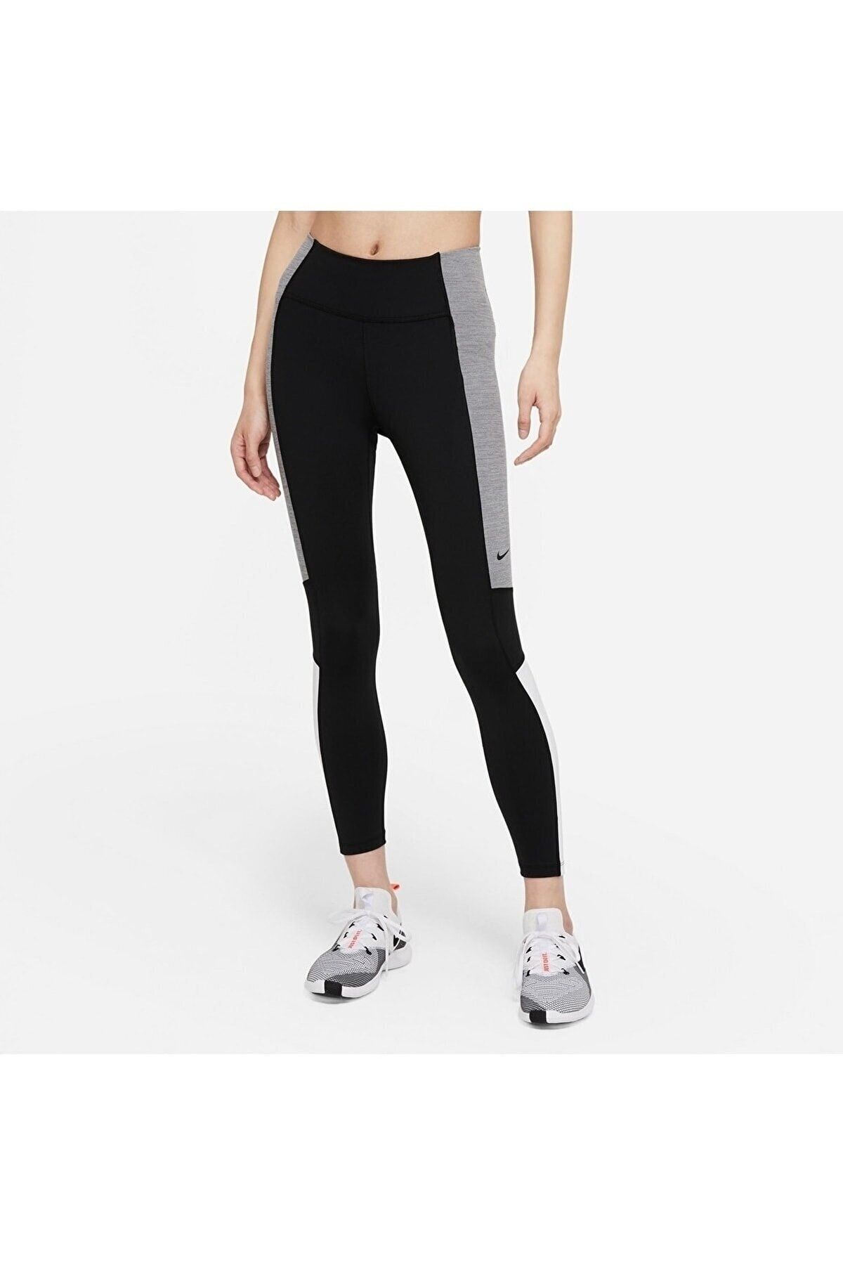 Nike Dri-fit One Women's Regular Waist 7/8 Color Blocked Tights - Trendyol