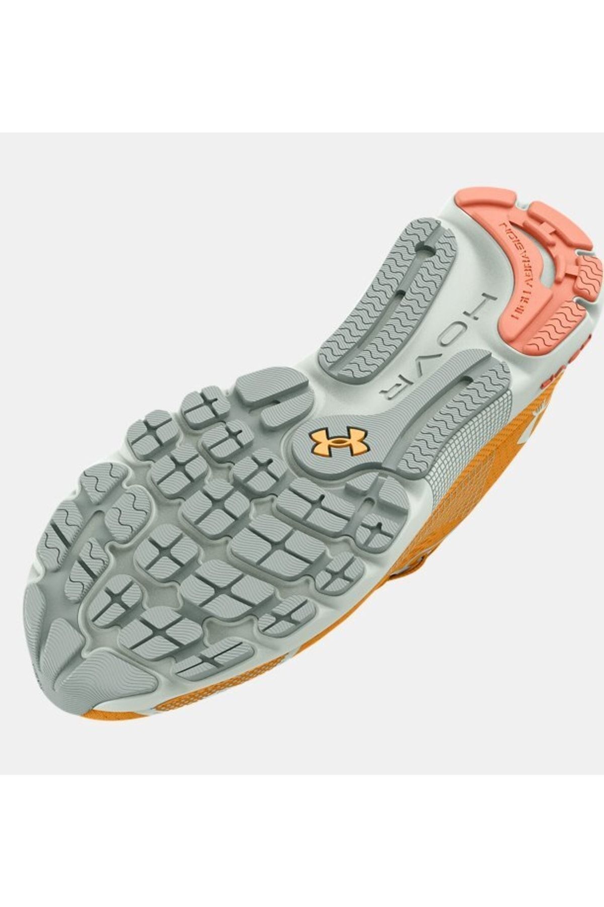Grey and orange under armour shoes on sale