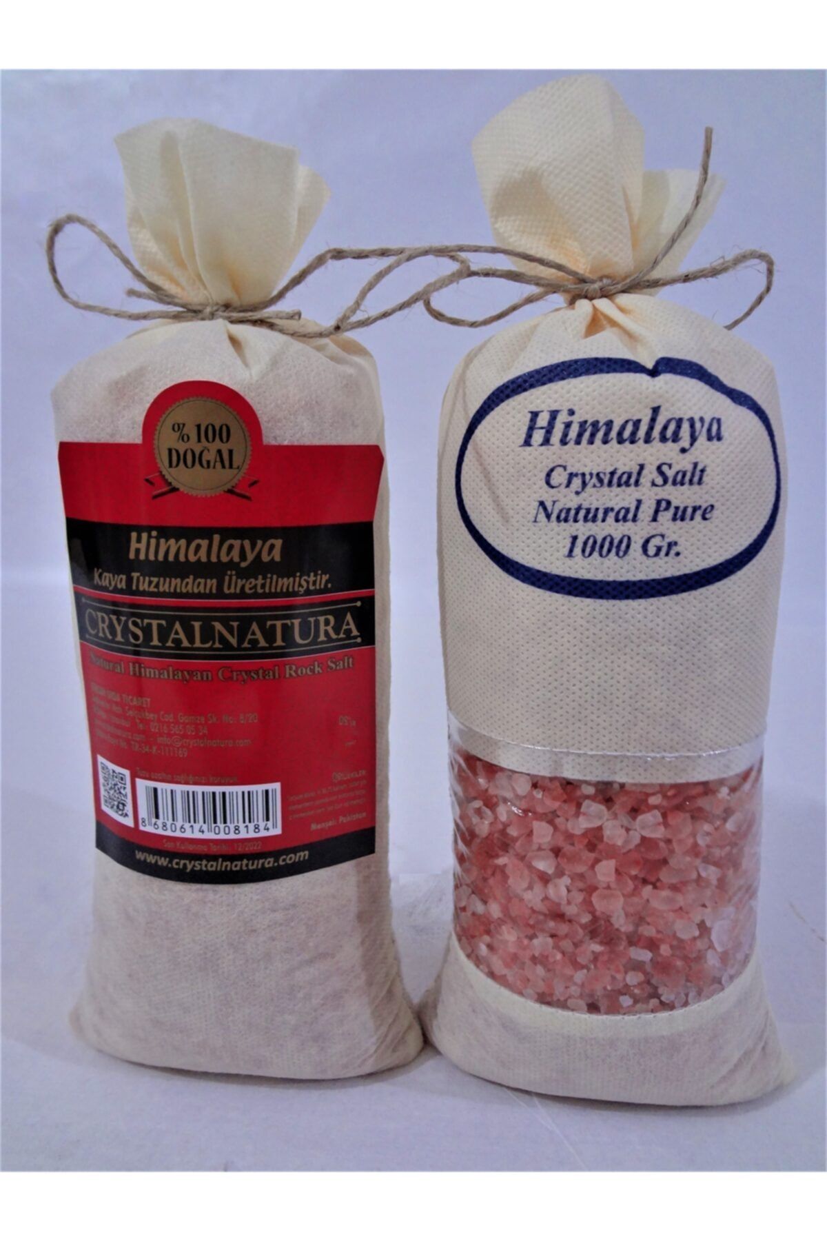 CRYSTALNATURA Himalaya Tuzu Pembe Granül Çuval 1 kg 2 Adet Toplam 2 kg