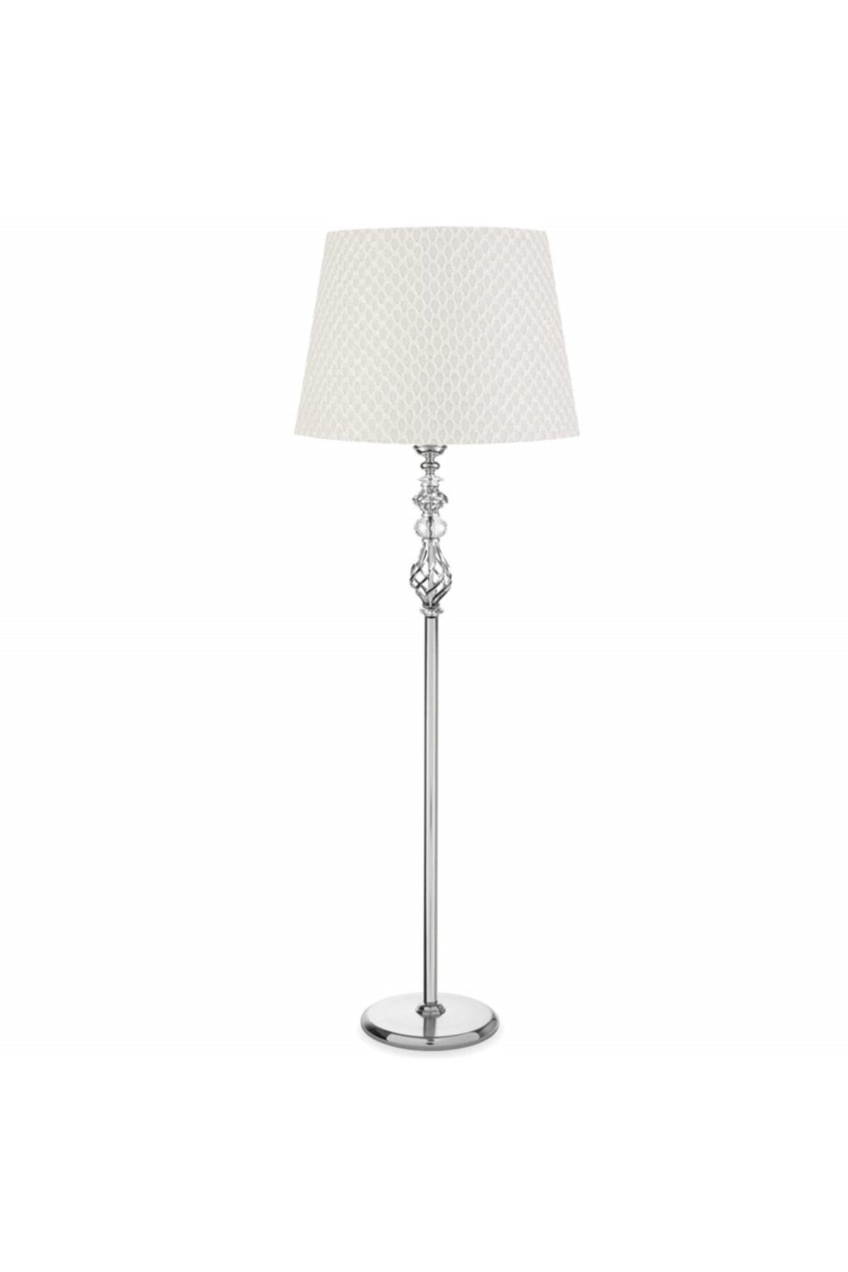 Vinner Lighting Kristal Taşlı Şelale Krom Kaplama Lambader Beyaz