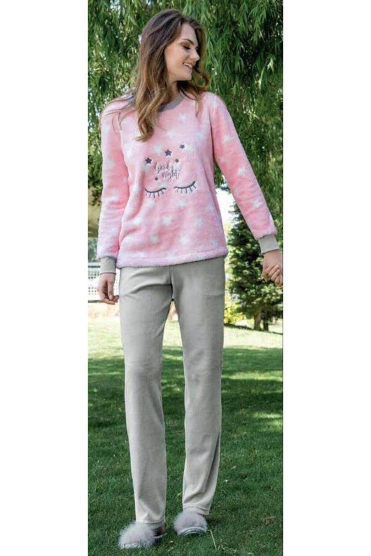 Yeni İnci Kadın Polar Pijama Takımı 1376