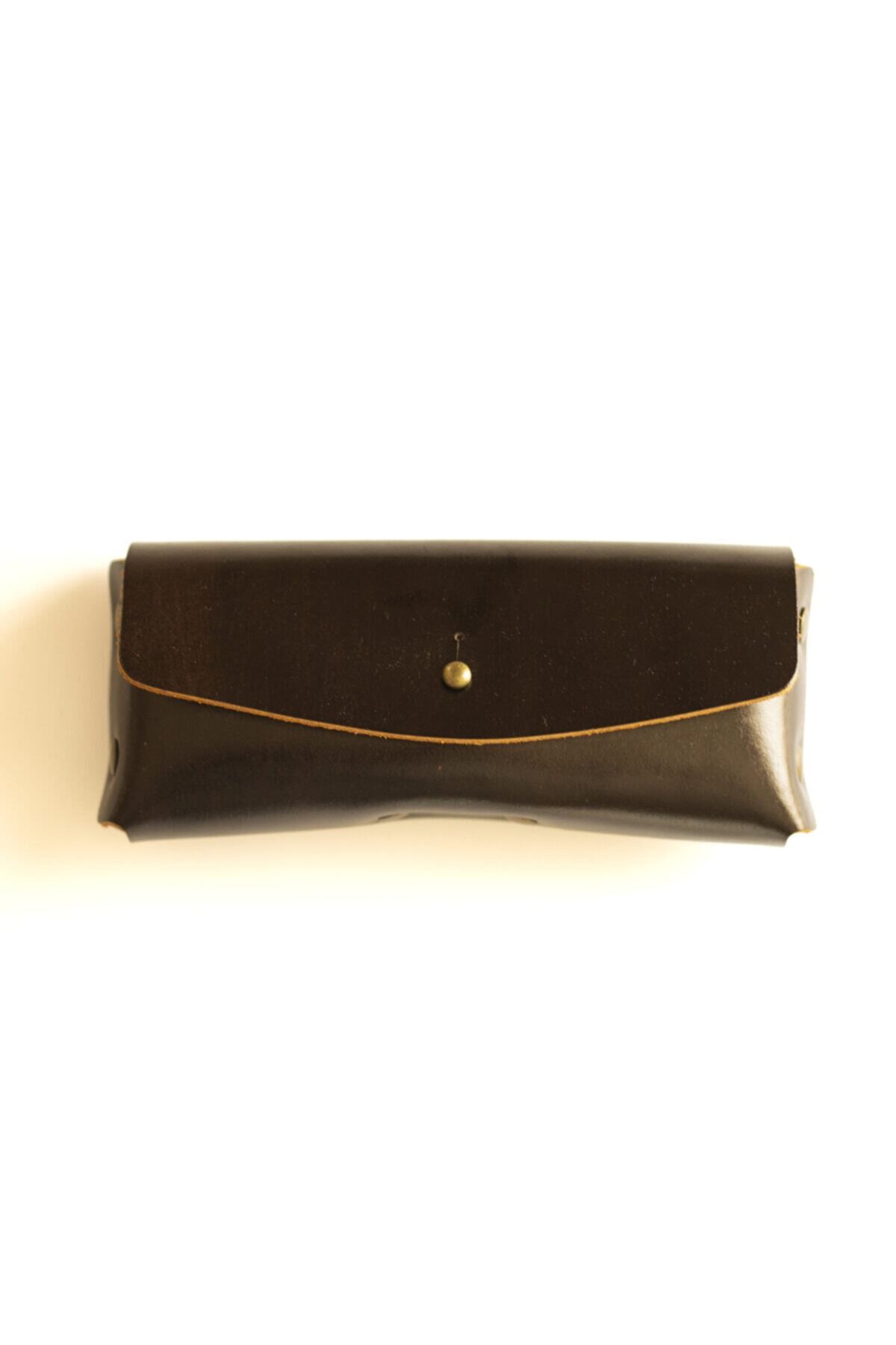 Hi Leather Hera Koyu Kahve Deri Gözlük Kılıfı
