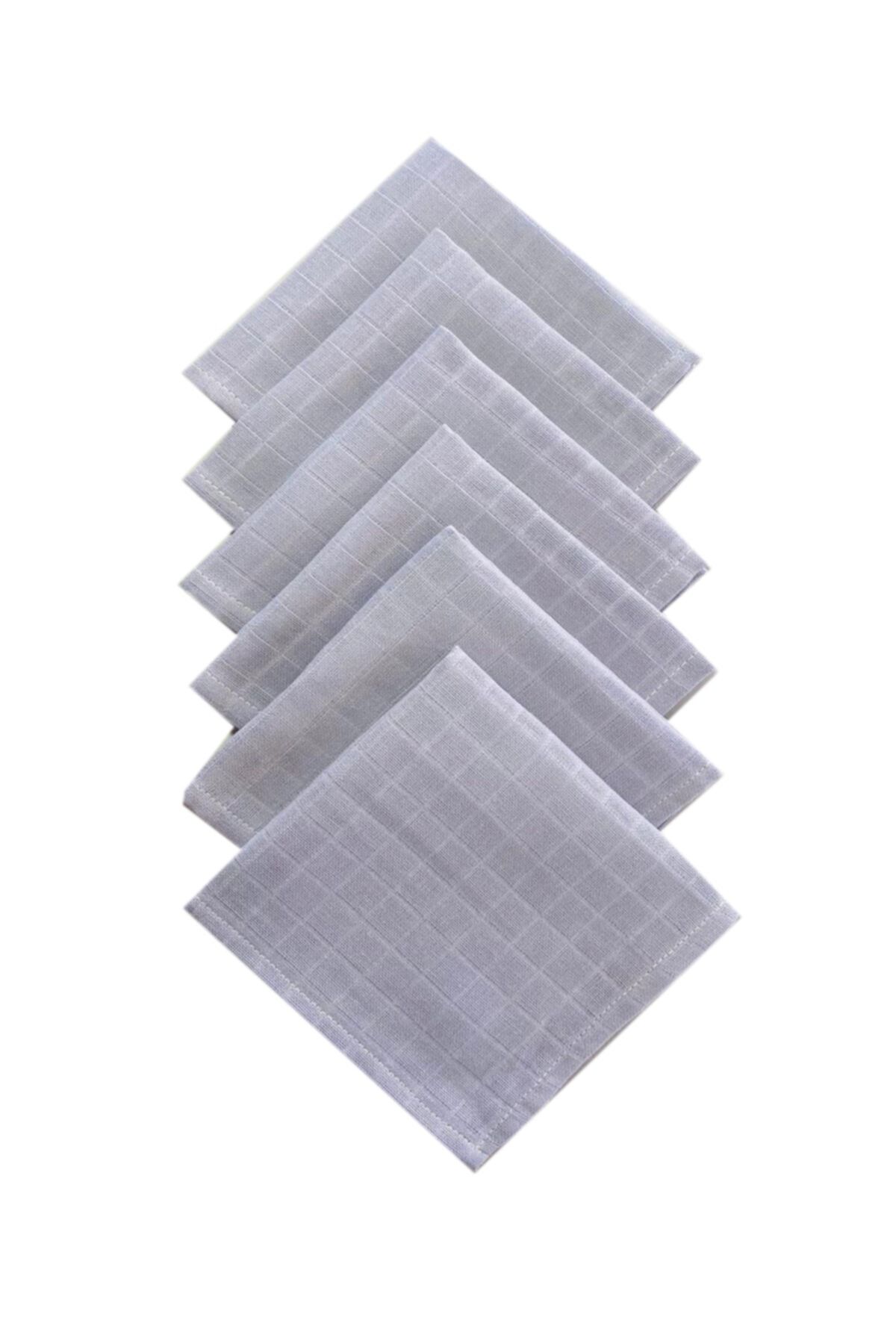 Sevgin Home Müslin Bez Bebek Ağız Silme Bezi 6'lı Set (gri)