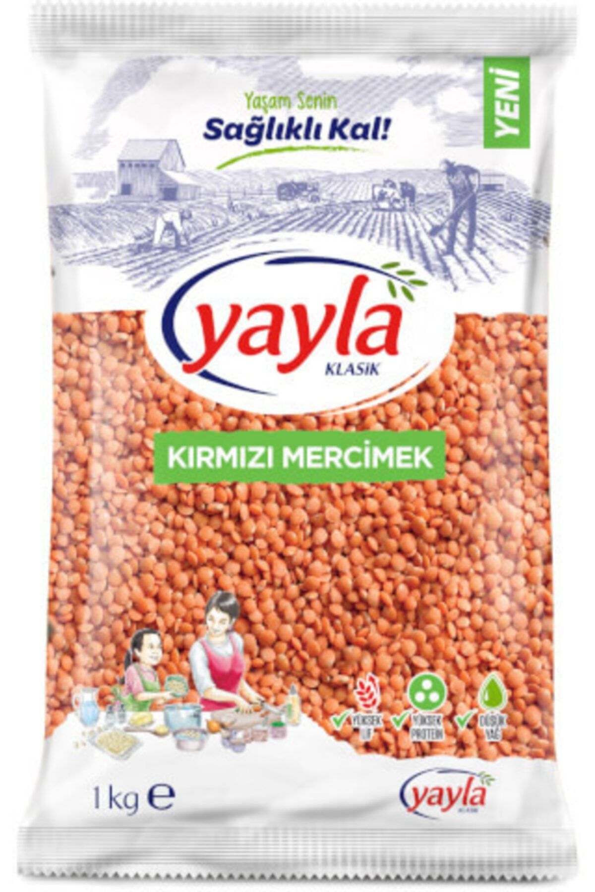 Yayla Kırmızı Mercimek 1 Kg 6 Paket