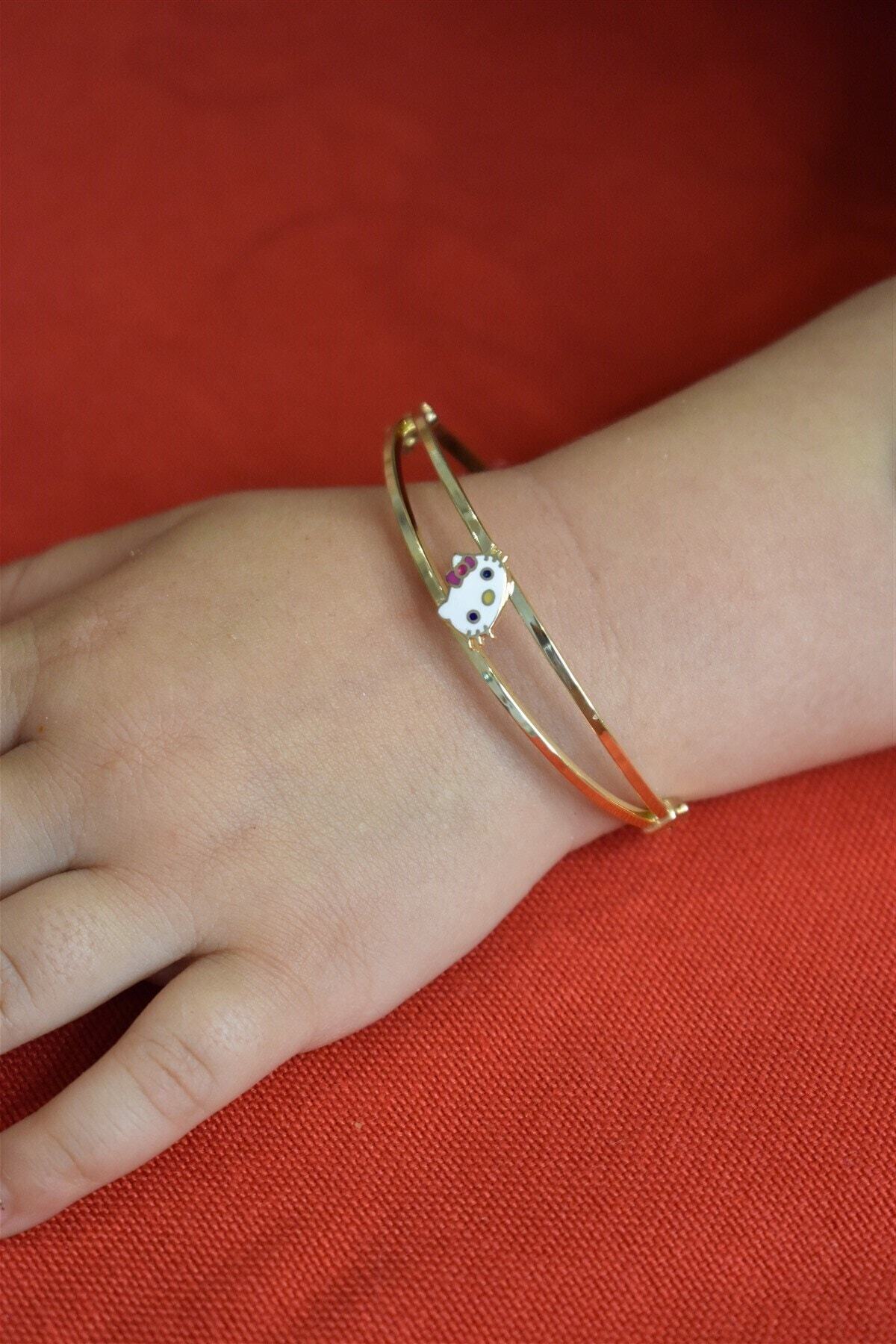 Aydin Gold 14 Ayar Altin Hello Kitty Li Bebek Kelepcesi Fiyati Yorumlari Trendyol