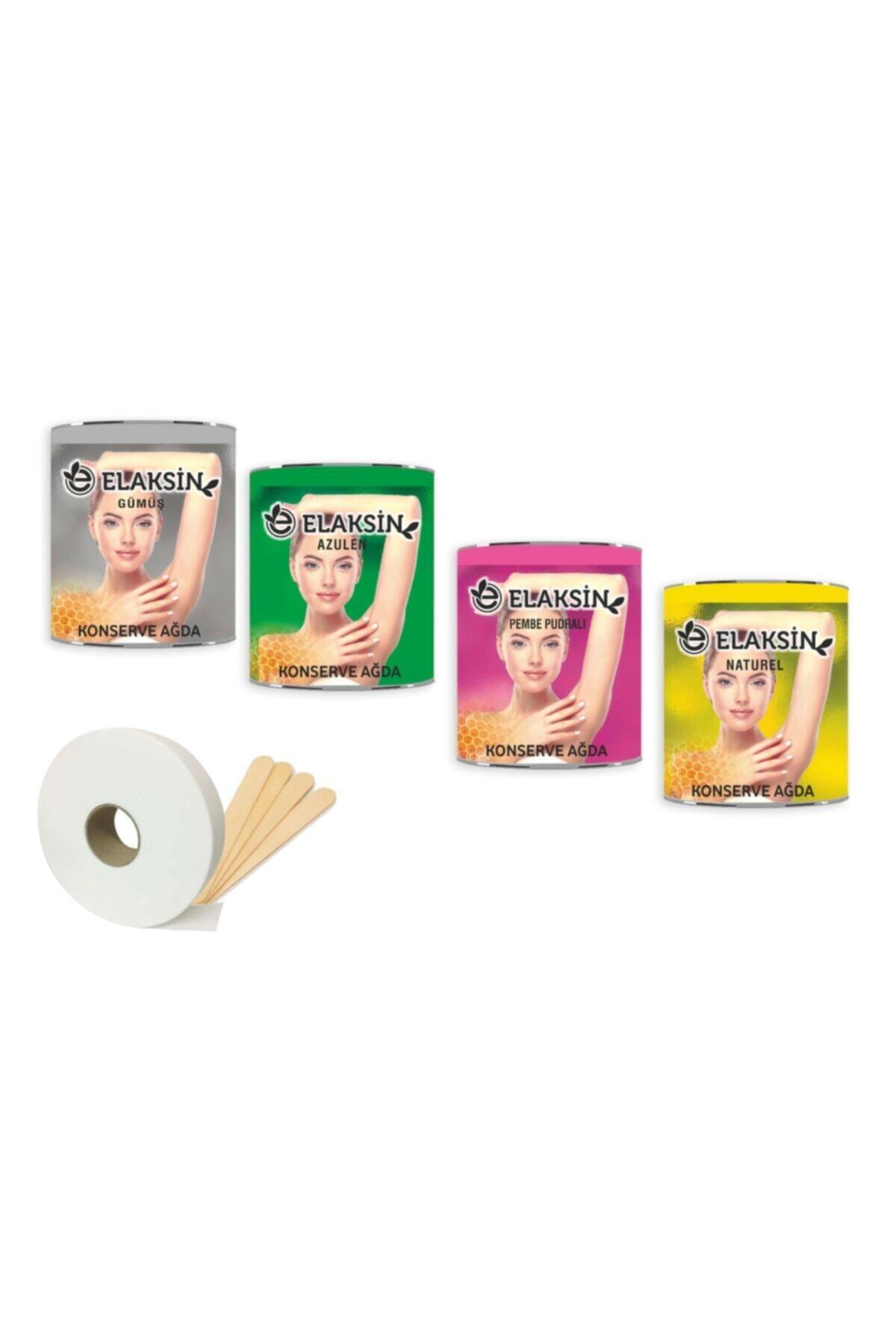 Elaksin Konserveli Ağda Seti - Konserve 800 Ml, Ağda Bezi, Spatula