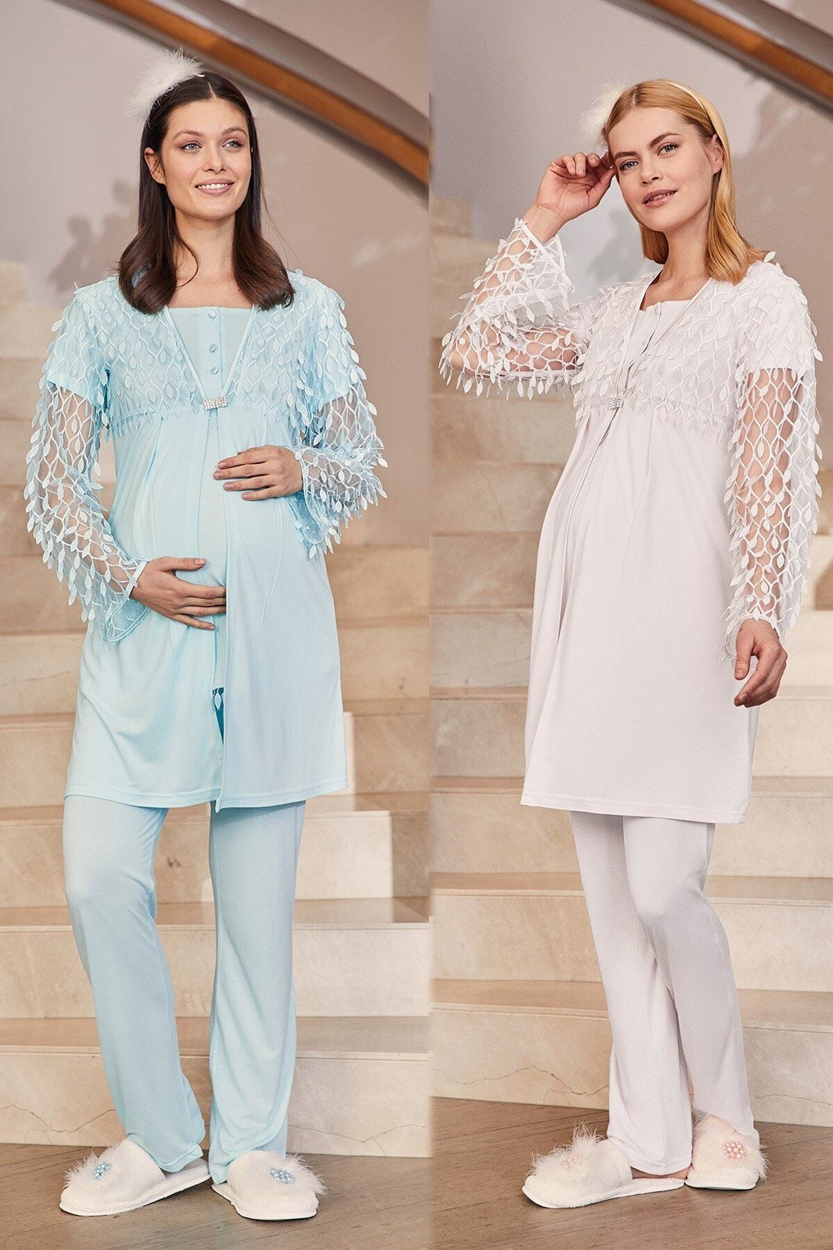 Mecit 5201 Sabahlıklı Lohusa Pijama Takımı