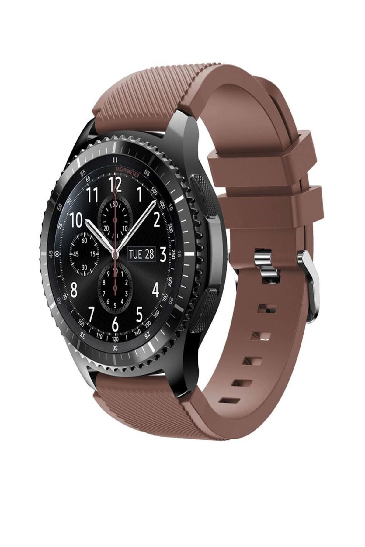 TahTicMer Huawei Watch Gt2 46mm Sport Kordon Silikon Kahve