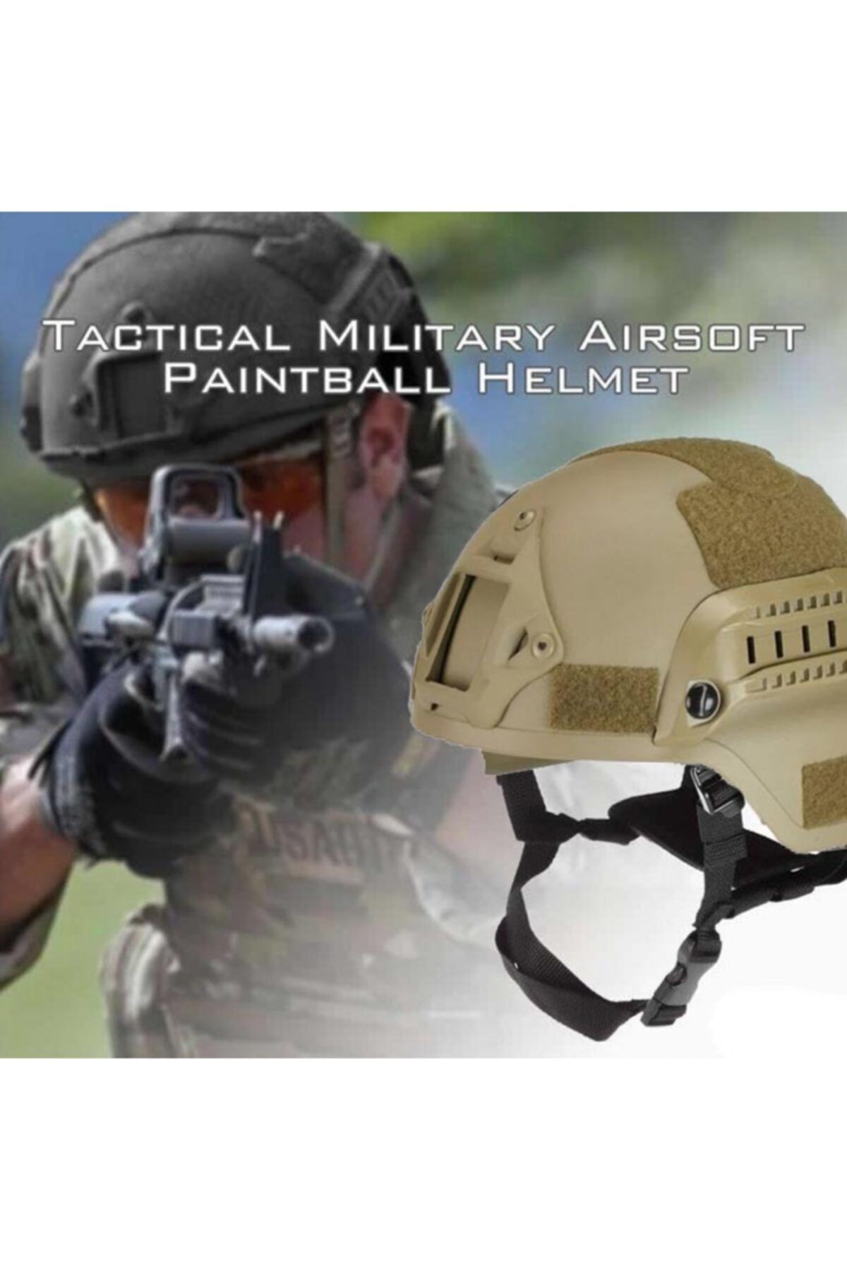 LEADER TRADE Airsoft Paintball Kask Çöl Rengi