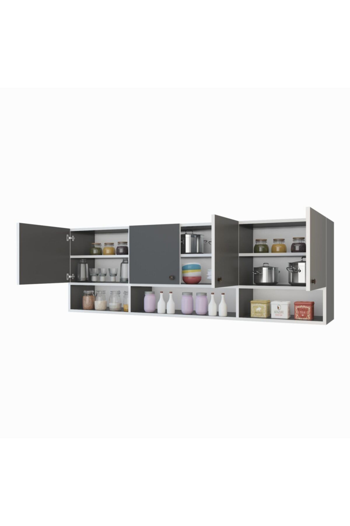 Kenzlife hazır mutfak rogatus gri 060*180*32 mutfak banyo dolabı kapaklı raflı
