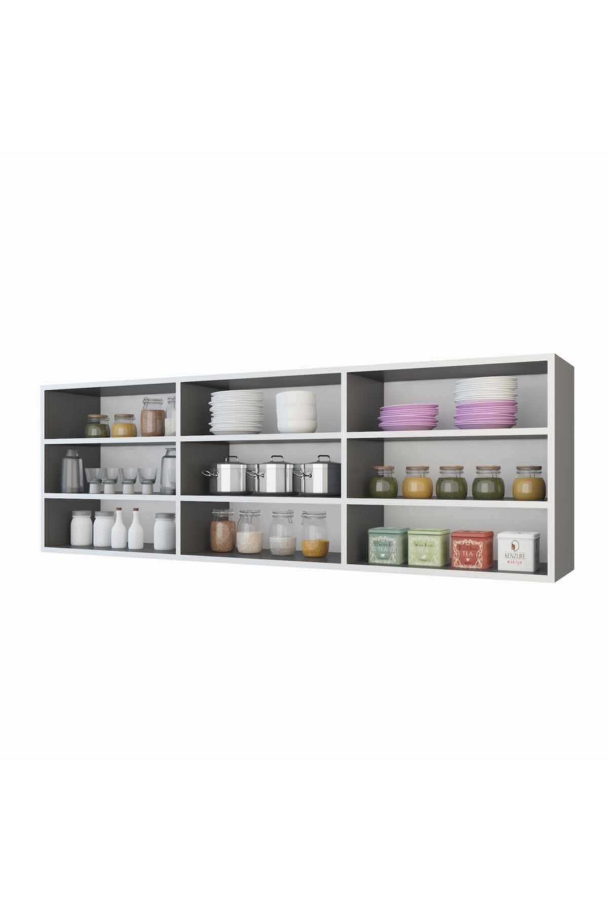 Kenzlife hazır mutfak orela gri 060*150*32 mutfak banyo dolabı kapaklı raflı