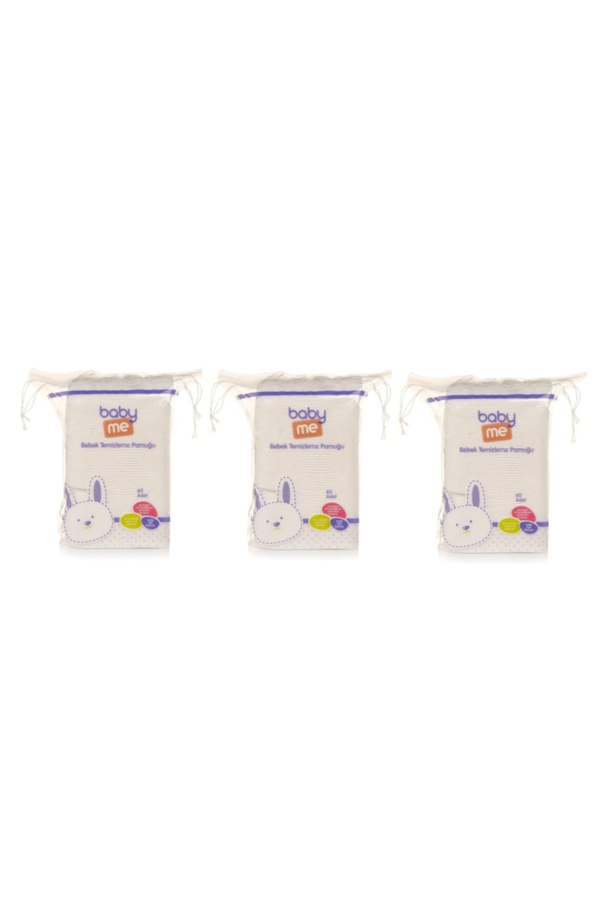 Baby&Me Bebek Temizleme Pamuğu 60 Adet X 3 Paket