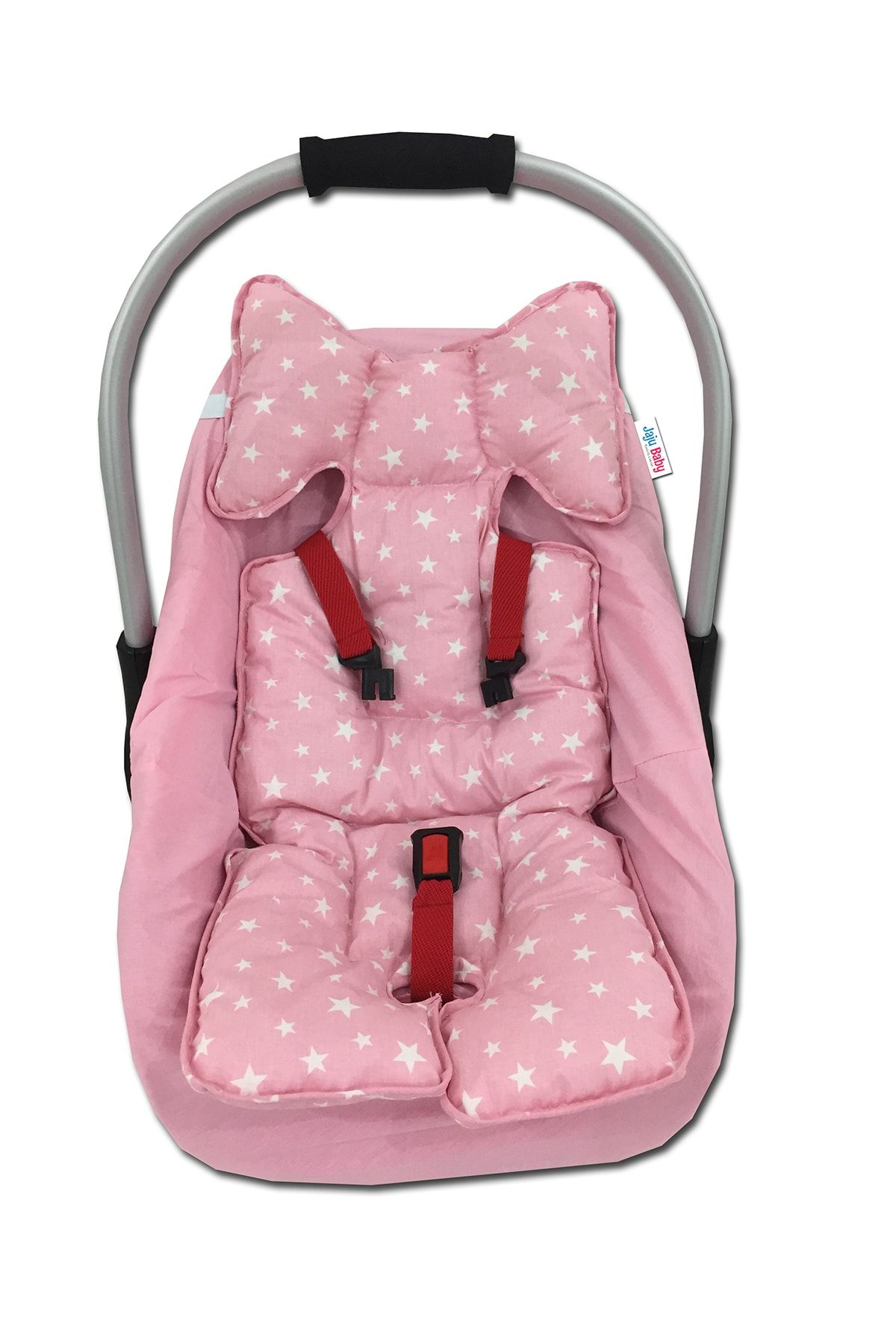 Jaju Baby Pembe Yıldızlı Oto Koltuğu Minderi - Puset Minderi