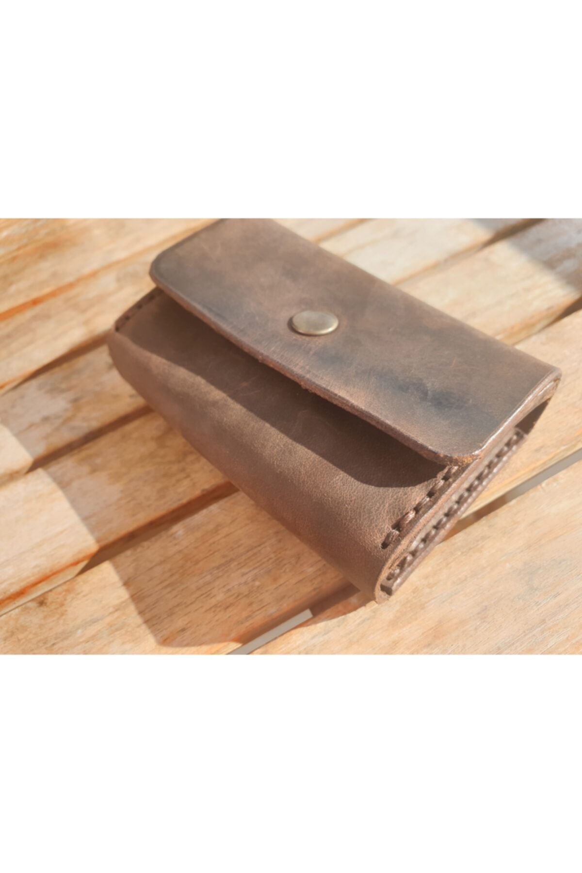 Lft Leather Craft El Yapımı Hakiki Deri Kartlık Cüzdan Genis Kapasiteli Wild Tarçın