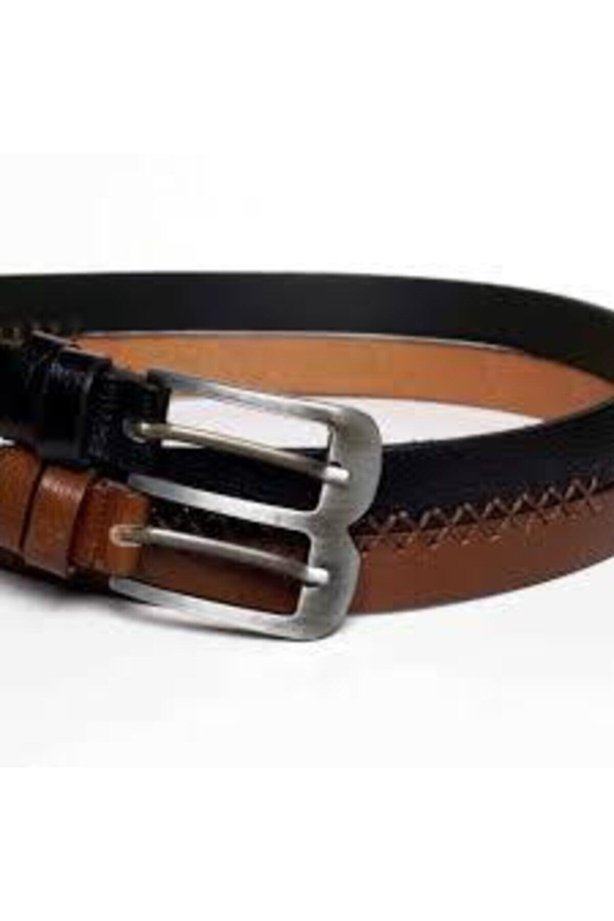 DERRYS Hakiki Deri Çift Tokalı Spor Kemer