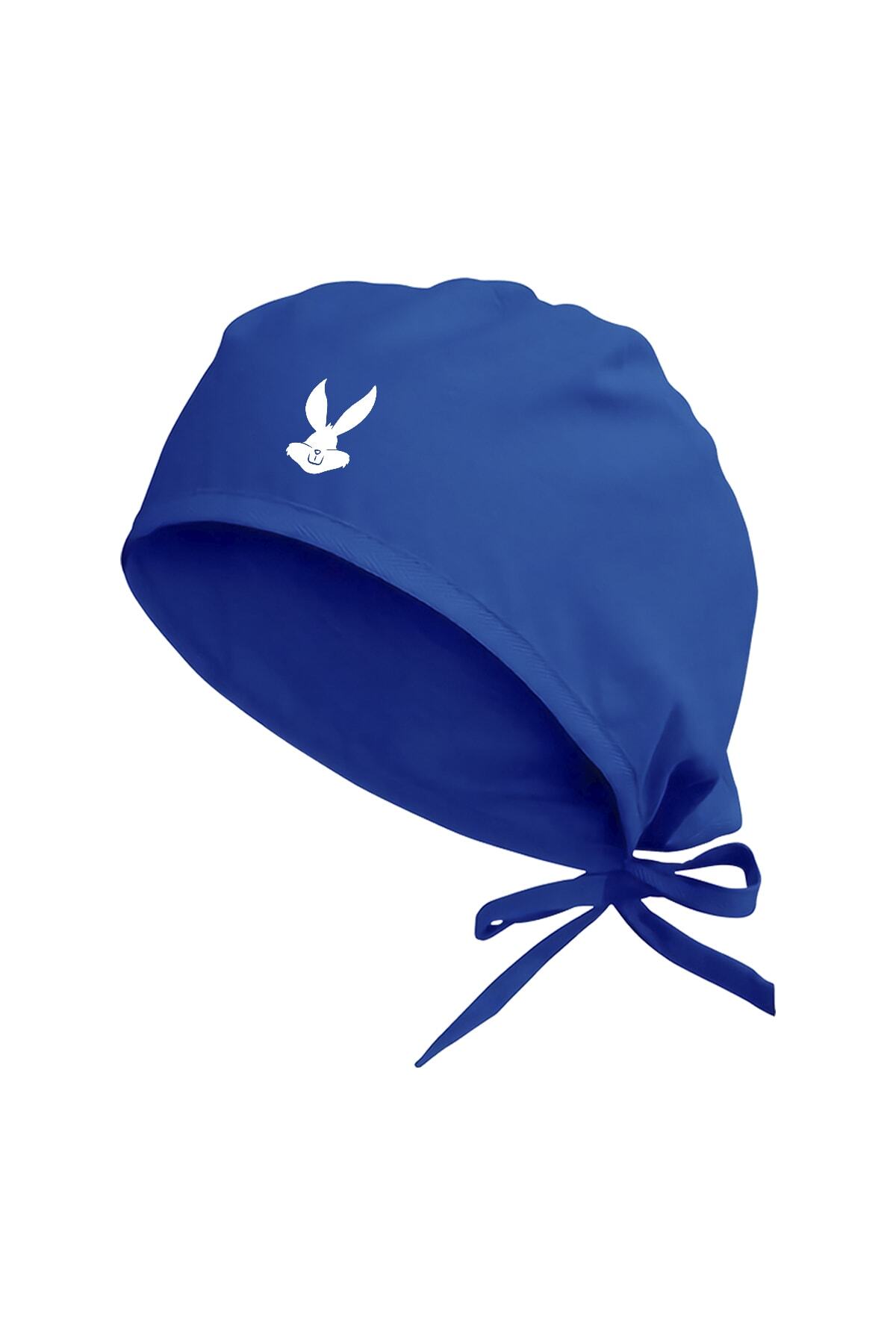 Tasarım Trend Unisex Saks Mavi Tavşan Temalı Bone