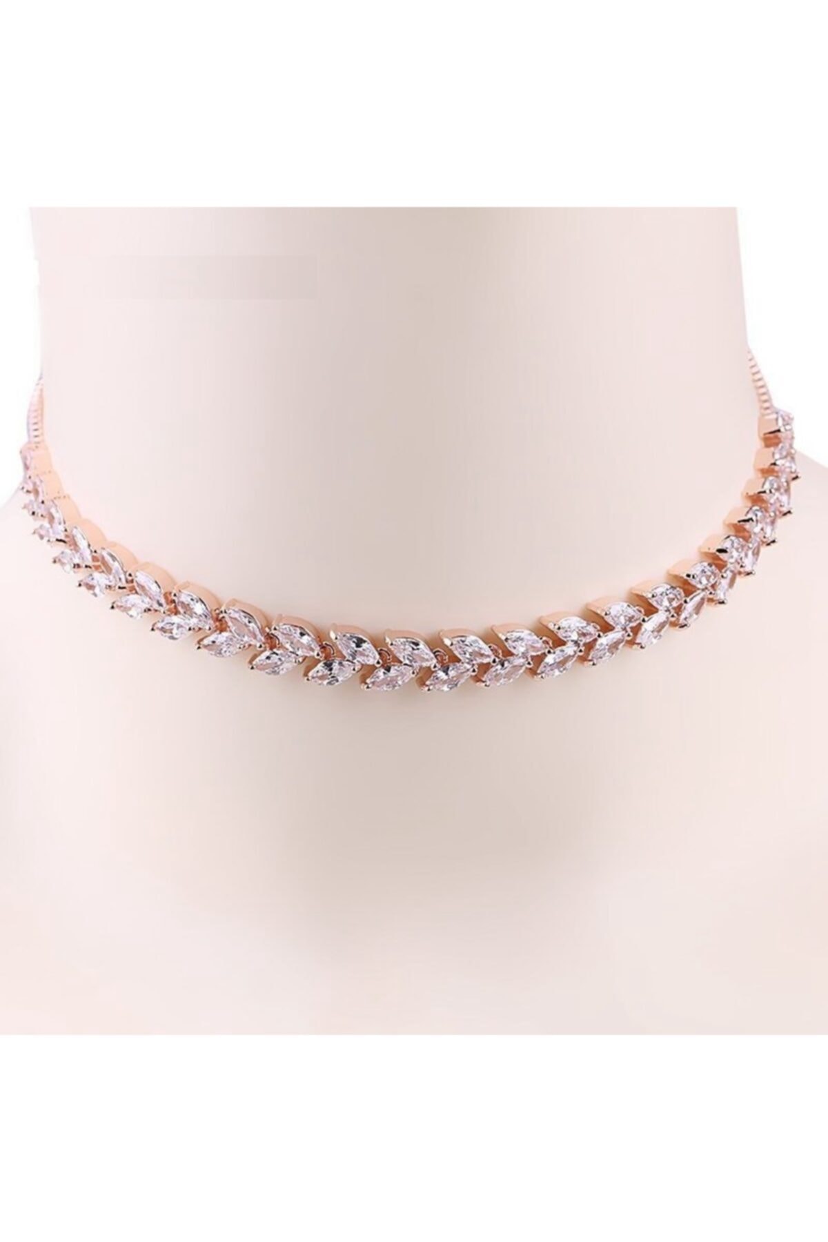 Luminiso Kadın Yaprak Markiz Choker Gerdanlık