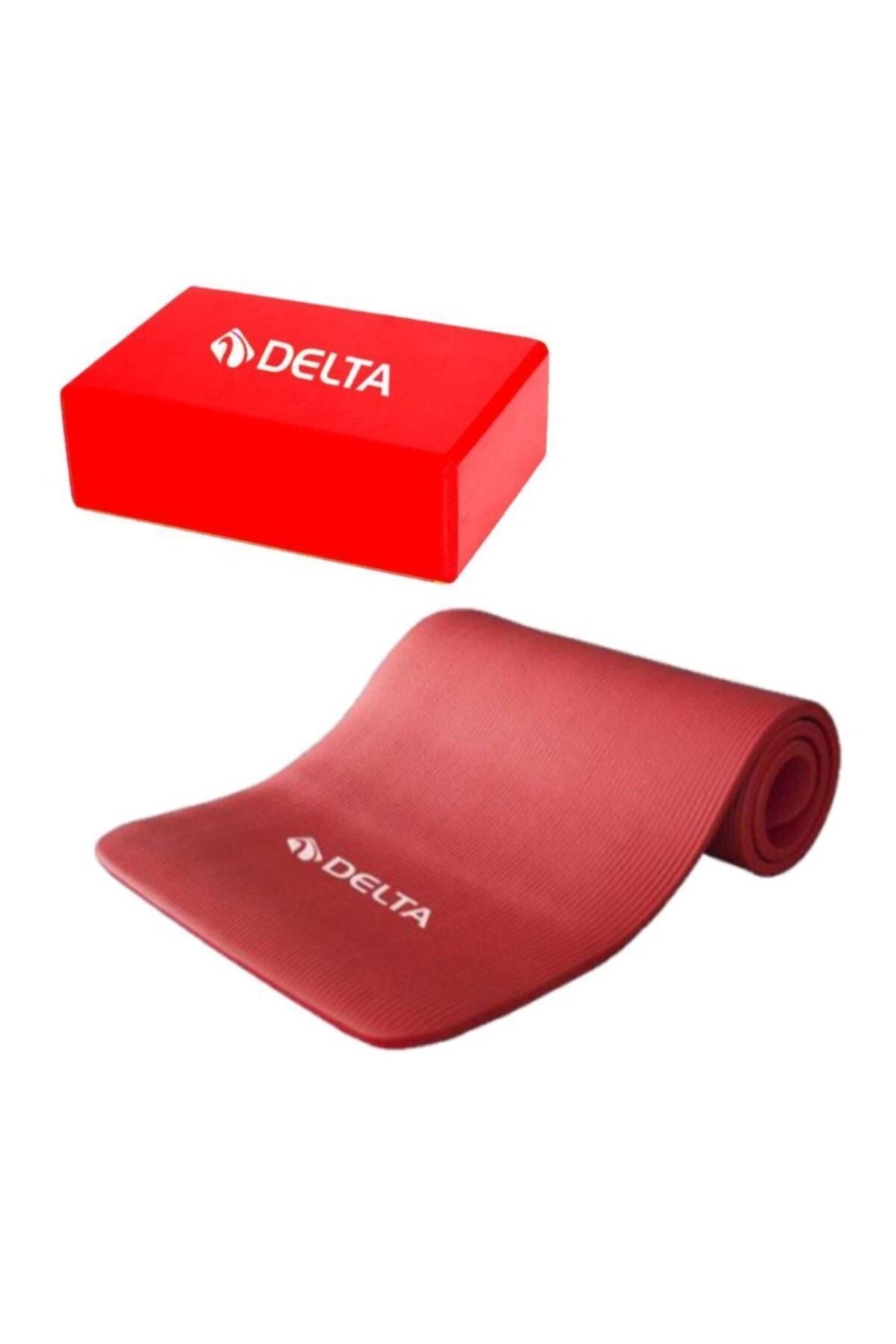 Delta 15 Mm Yoga Mat-yoga Minderi Ve Yoga Blok-yoga Köpüğü Kırmızı