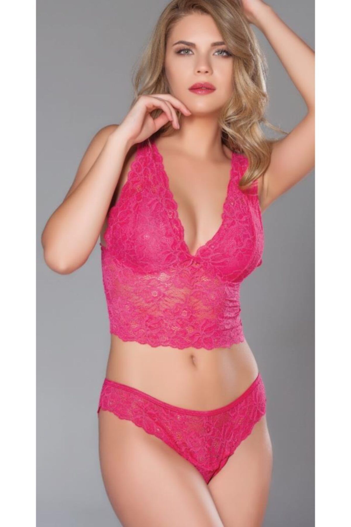 MOONLİGHT Moonlıght 8001 Dantelli Askılı Desteksiz Bustiyer Boxer Takım