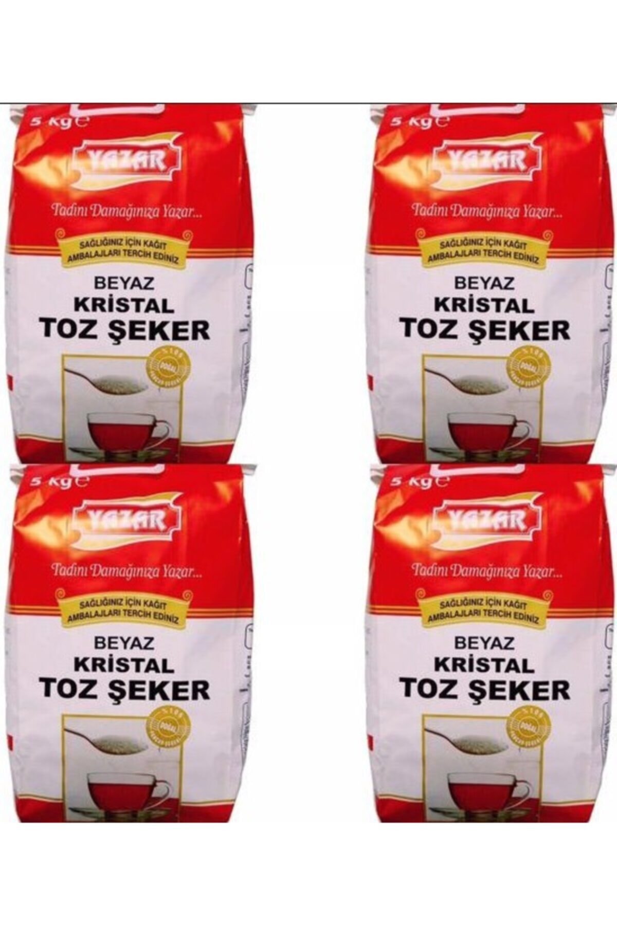 YAZAR Kraft (kağıt)ambalaj Kristal Toz Şeker X 4adet 20kg
