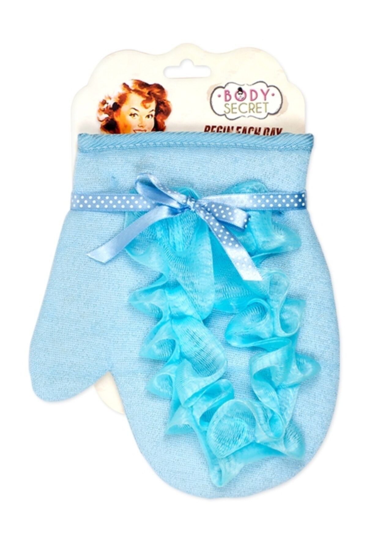Bodysecret Lifli Banyo Eldiveni Mavi