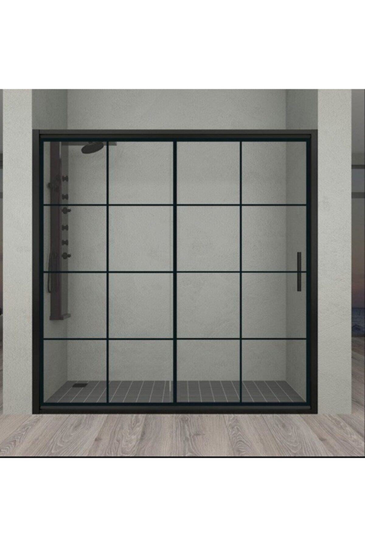 Duşakabincim 114 Cm Sürgülü Tek Kapılı Siyah Kabin