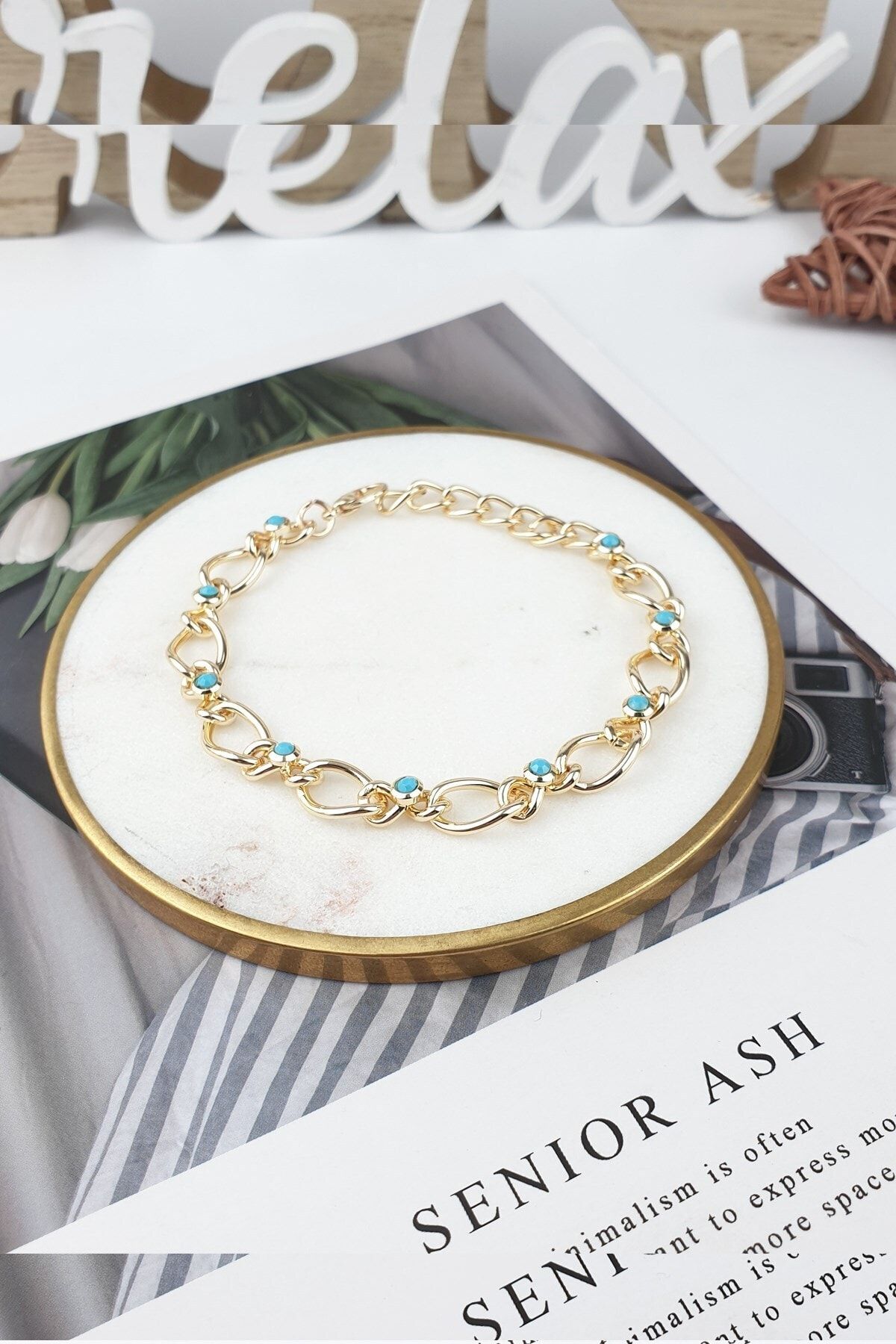 Çlk Accessories Taşlı Geçmeli Zincir Bileklik B225