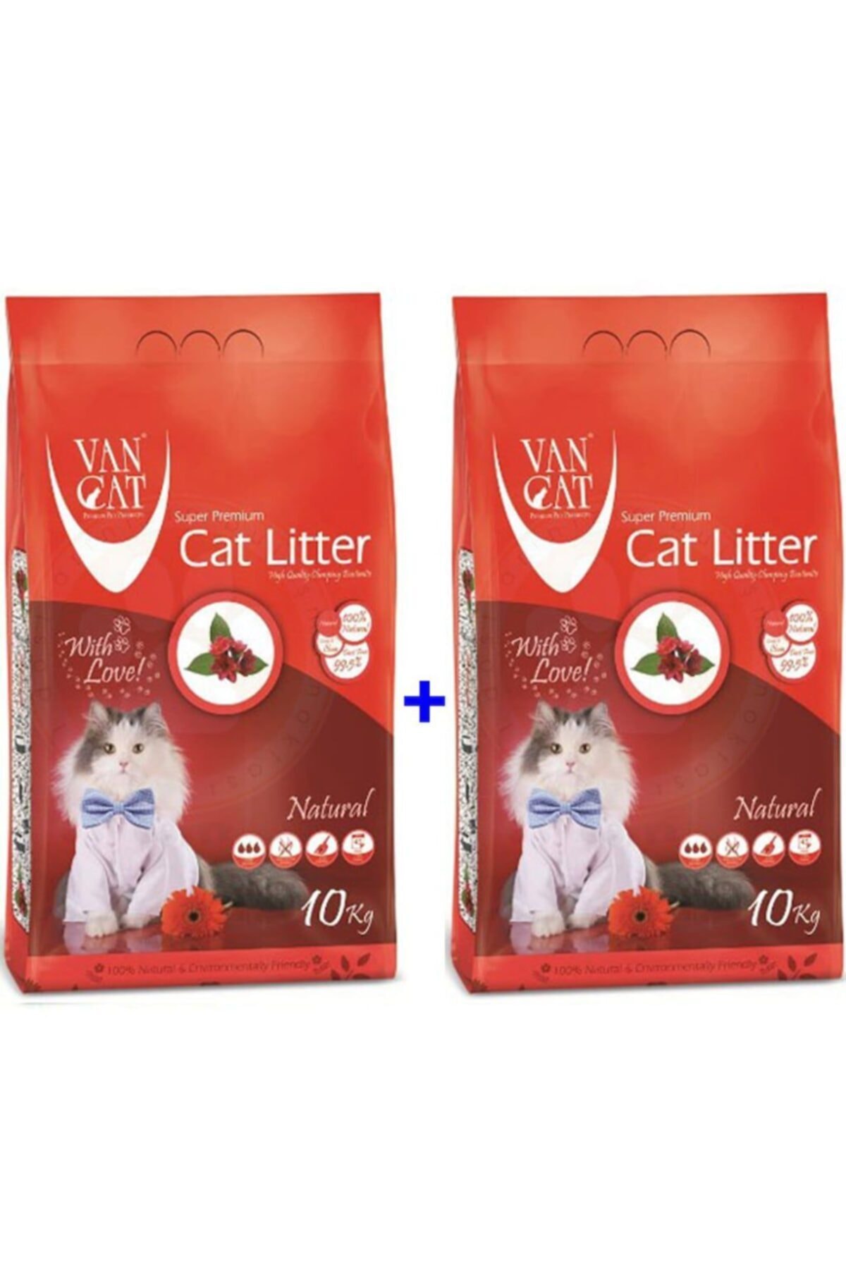 Vancat Kedi Kumu 10 Kg X 2 Adet Topaklaşan Kokusuz Kalın Taneli