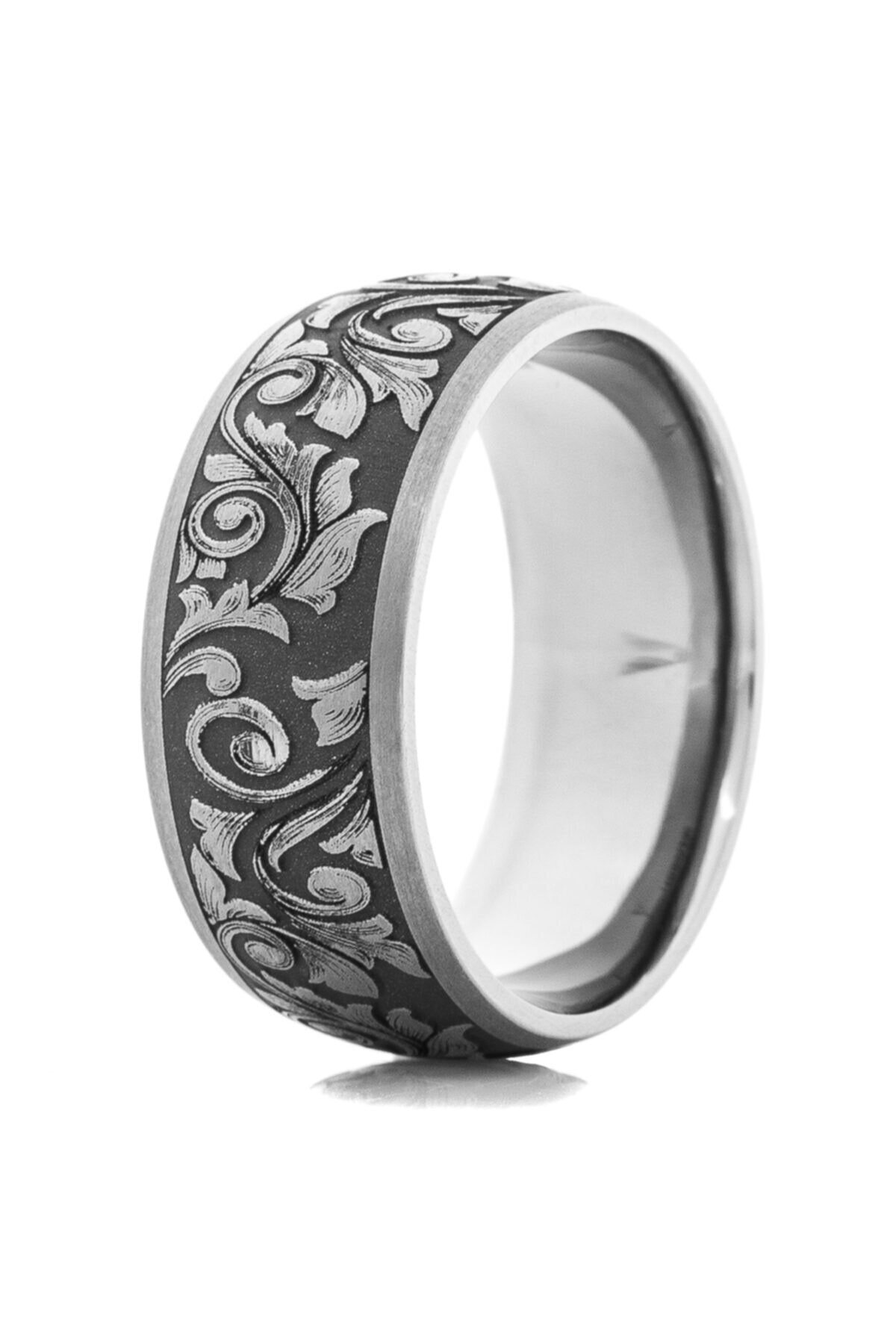 Savars Titanium Desen Işlemeli Alyans