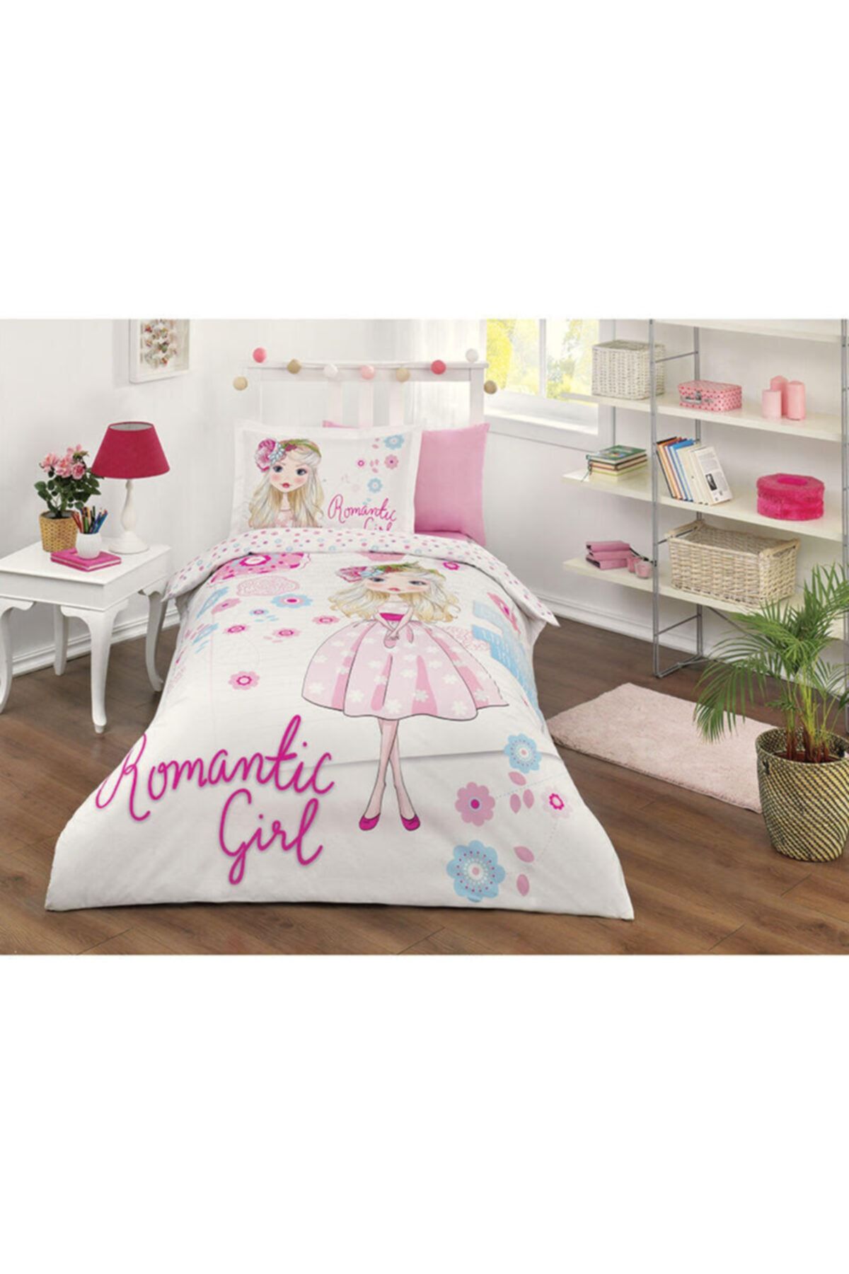Özdilek Romantic Girl Pembe Tek Kişilik Pike Takımı