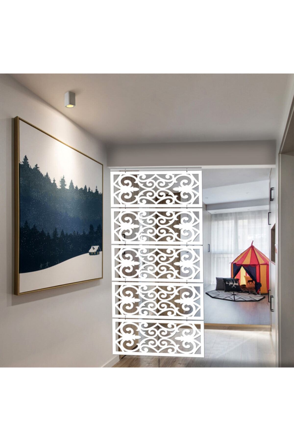 Liar Dekor Liar Askılı Seperatör (Paravan) - LAS-206 - (100 cm x 210 cm) - (Beyaz)