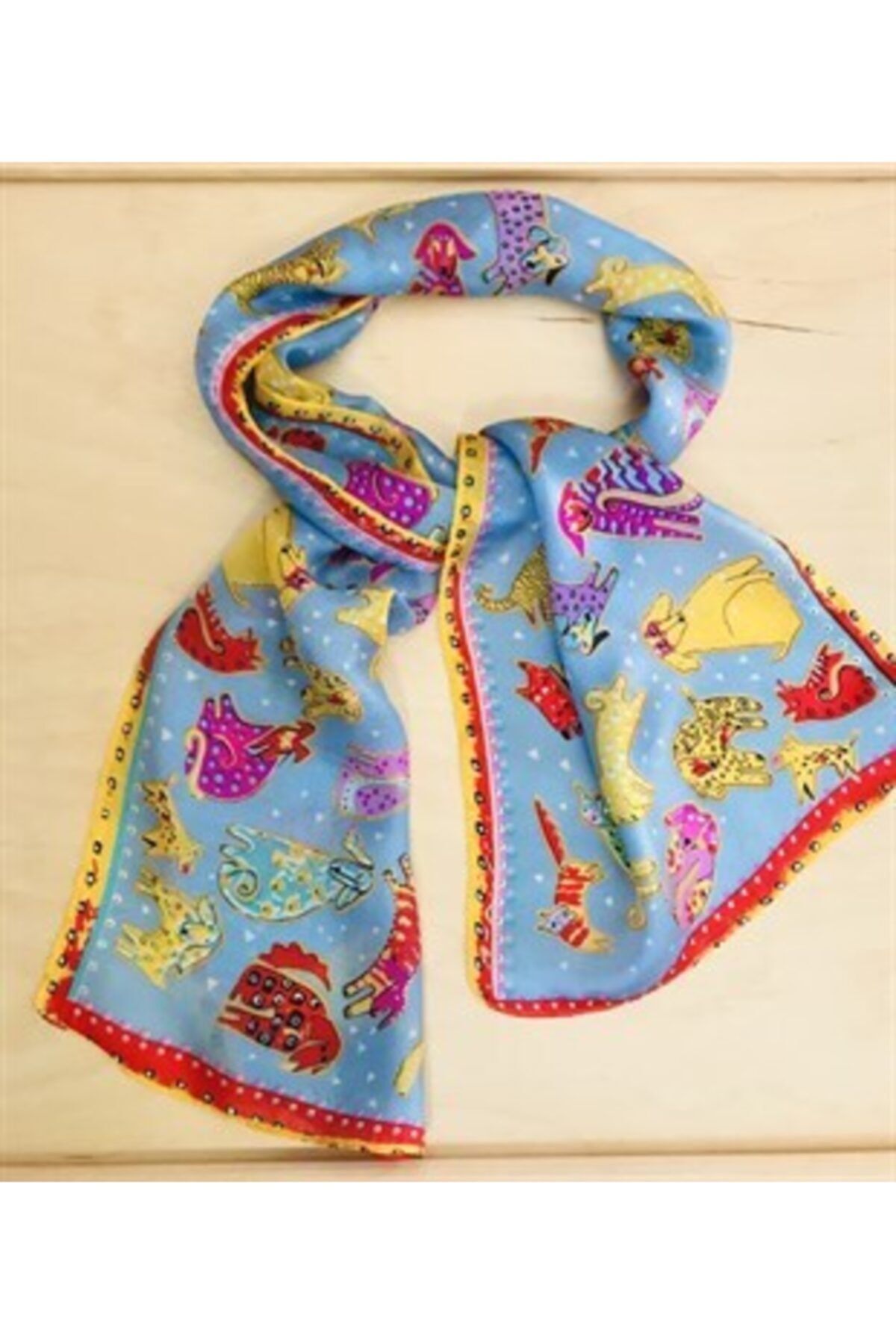 Sea Birds Accessories %100 Ipek Bayan Fular Köpek Desenli