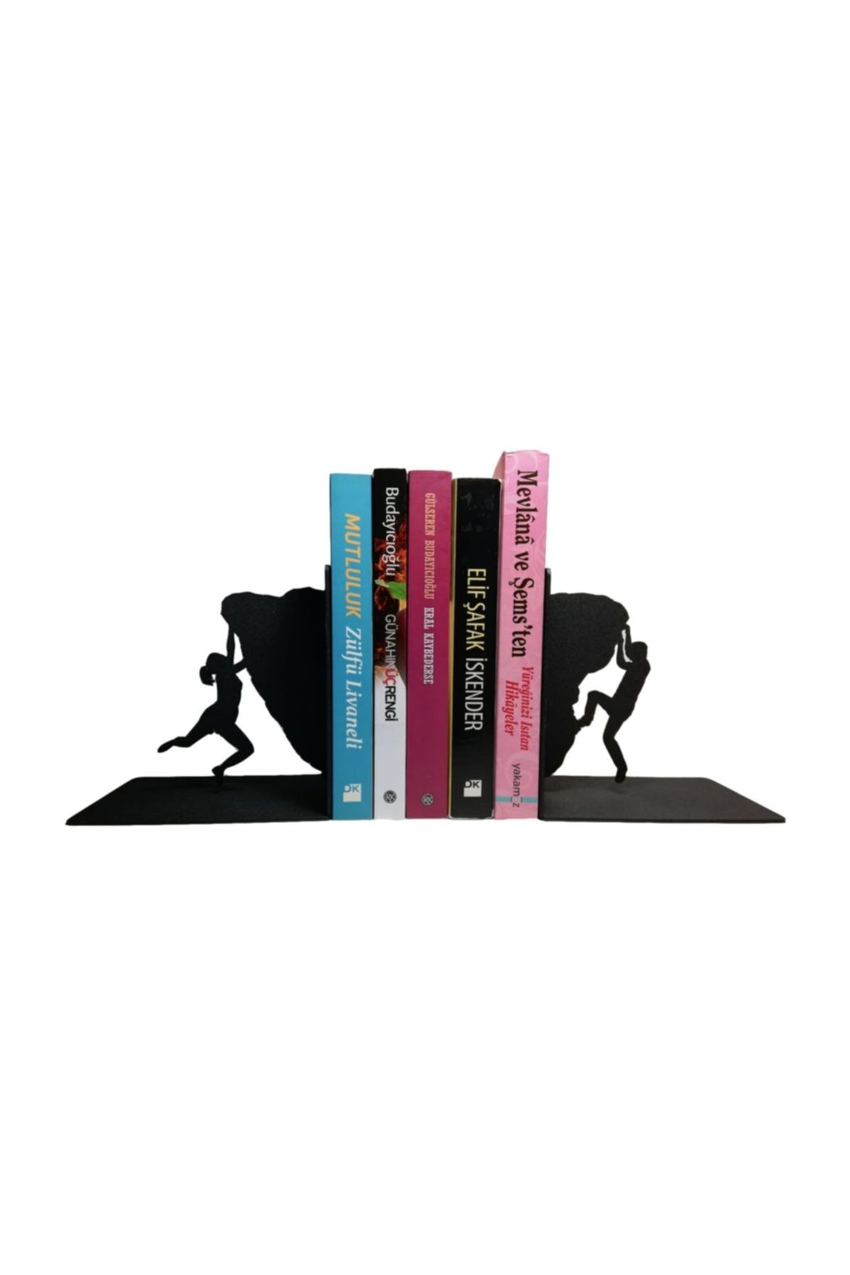 Simge Yapı Dekorasyon Dağcı Temalı 2'li Metal Kitap Desteği, Kitap Tutucu