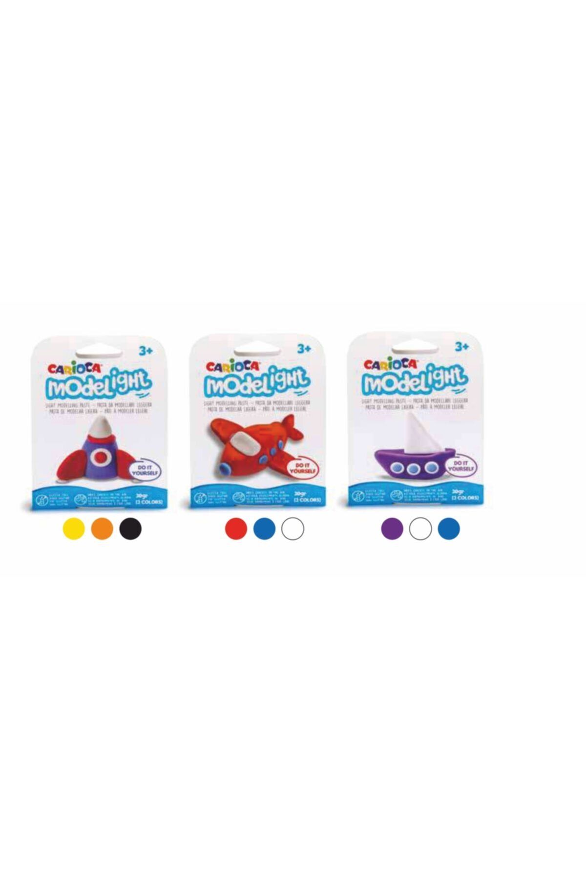 CARIOCA Modelight Proje Oyun Hamuru 30 gr .x 3 Taşıt Seti