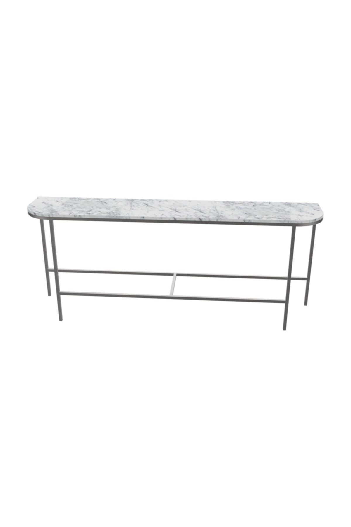 MAKSA Callisto 200cm Carrara White Satine Paslanmaz Konsol