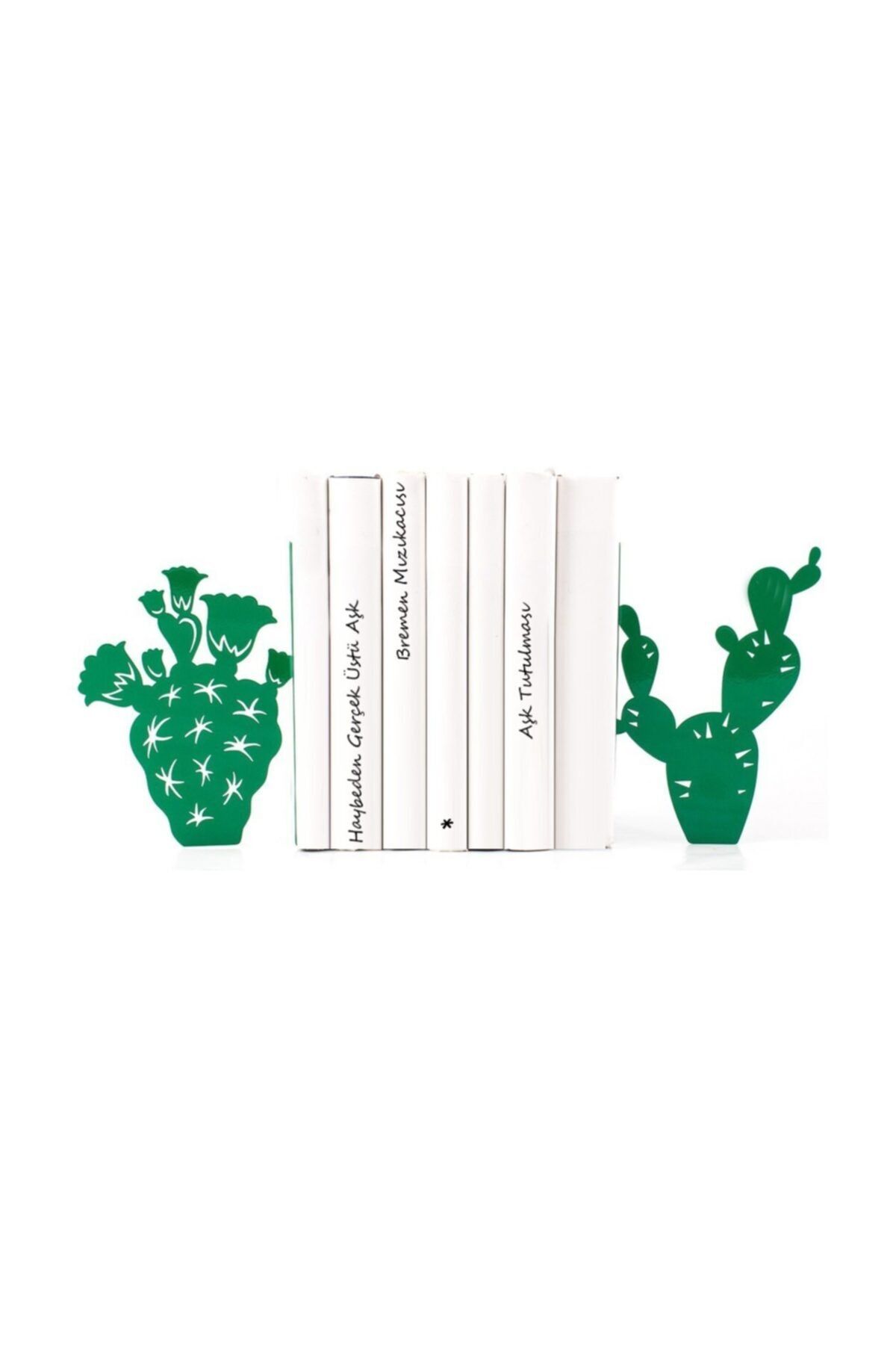 Simge Yapı Dekorasyon Kaktüs Figürlü Dekoratif Metal Kitap Tutucu, Kitap Desteği