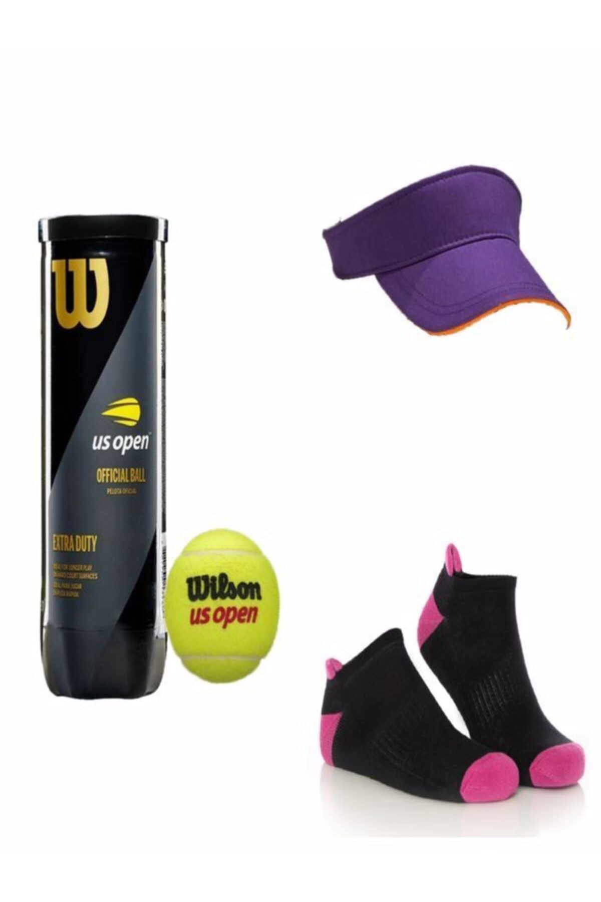MURR Tenisçi Şapkası,tenisçi Çorabı Ve Wilson Us Open Tenis Topu