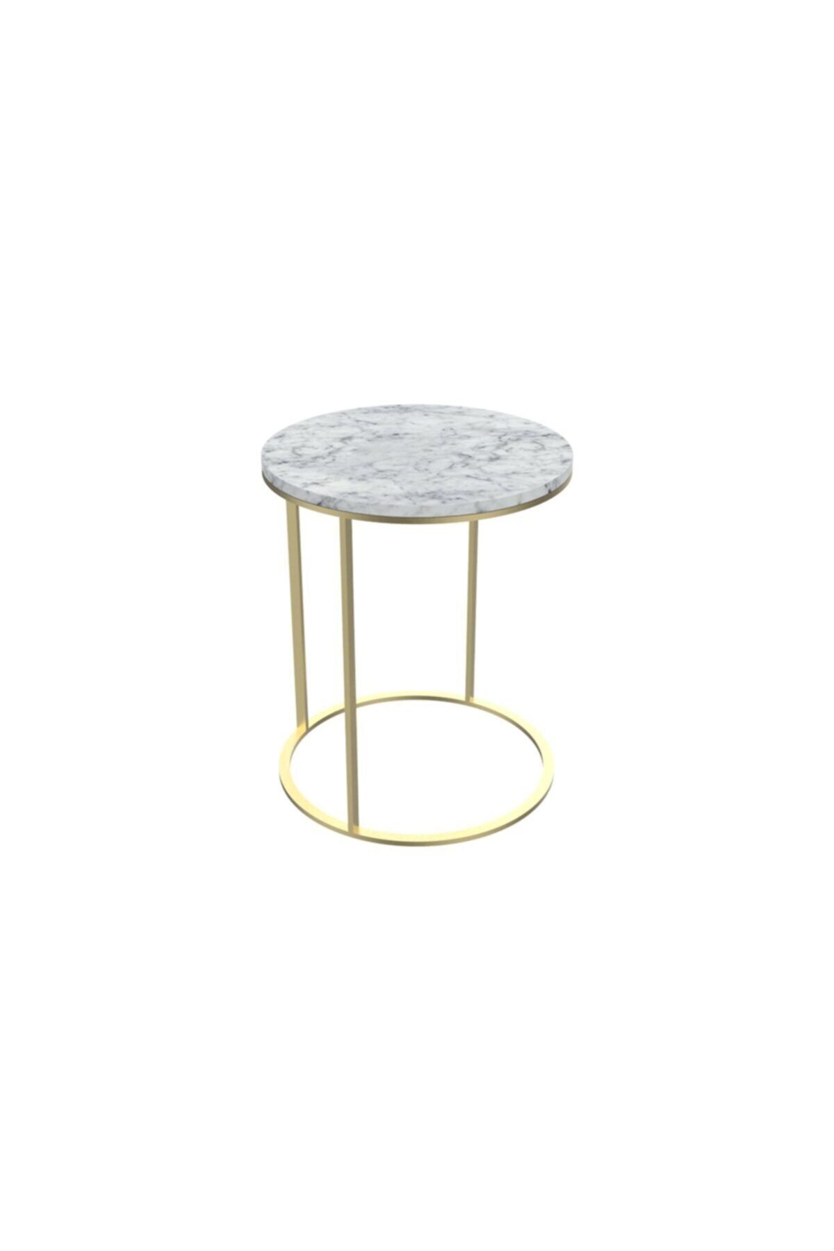 MAKSA Giachetta Carrara White  Mermer Satine Pirinç C Sehpa
