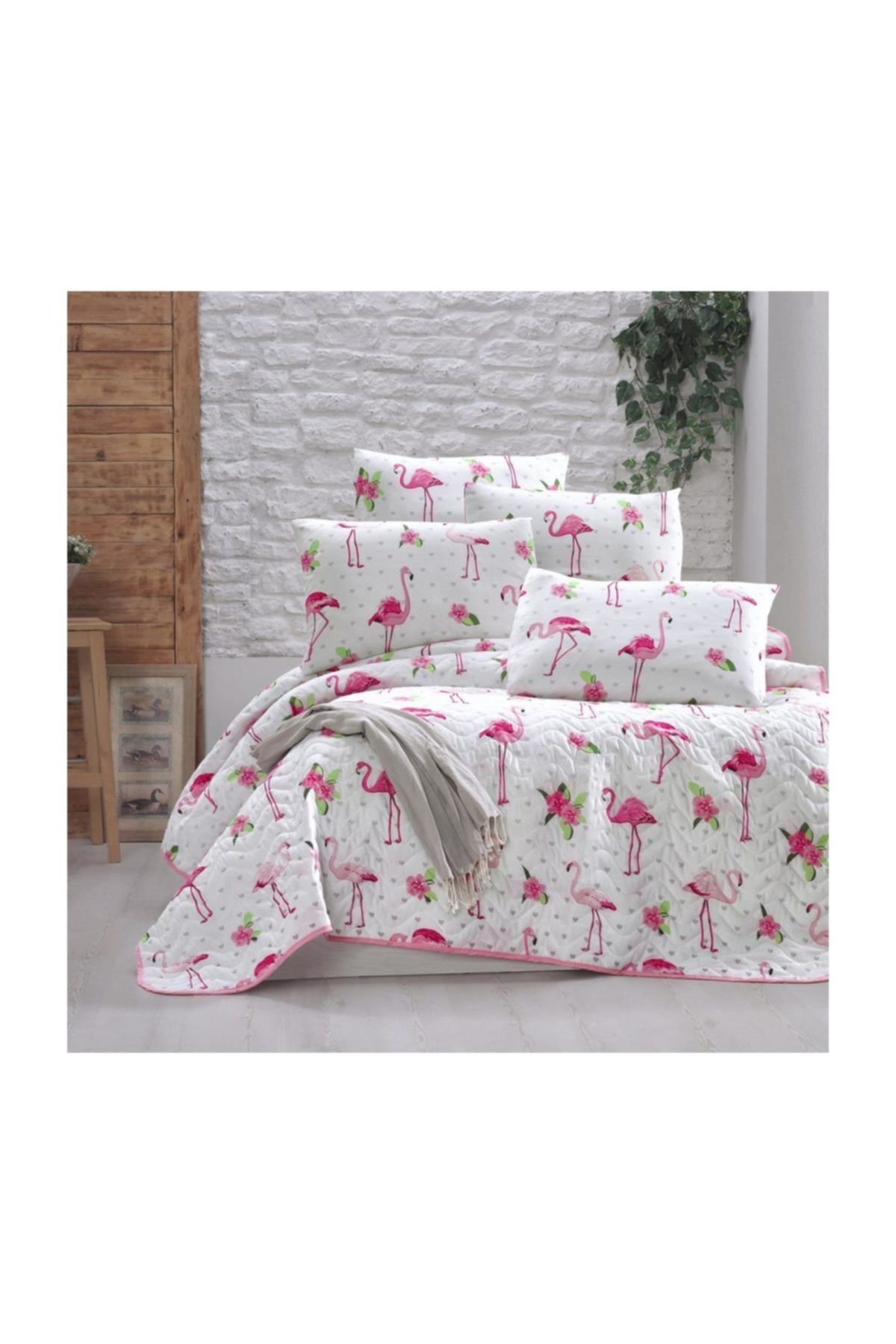 the fabric flamingo cift kisilik yatak ortusu seti fiyati yorumlari trendyol