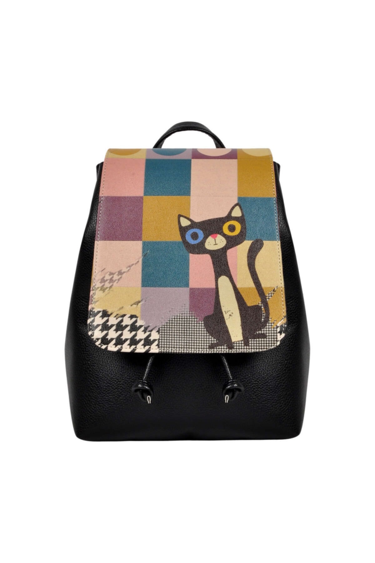 Dogo Colorful Cat / Tasarım Baskılı Vegan / Hipstabag Kadin Canta